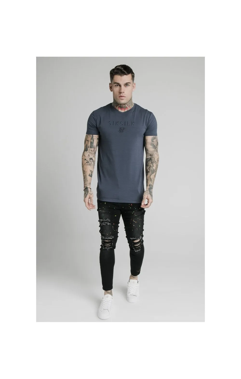 SikSilk S/S Astro Gym Tee - Cosmic Slate sold by Siksilk product image thumbnail 5