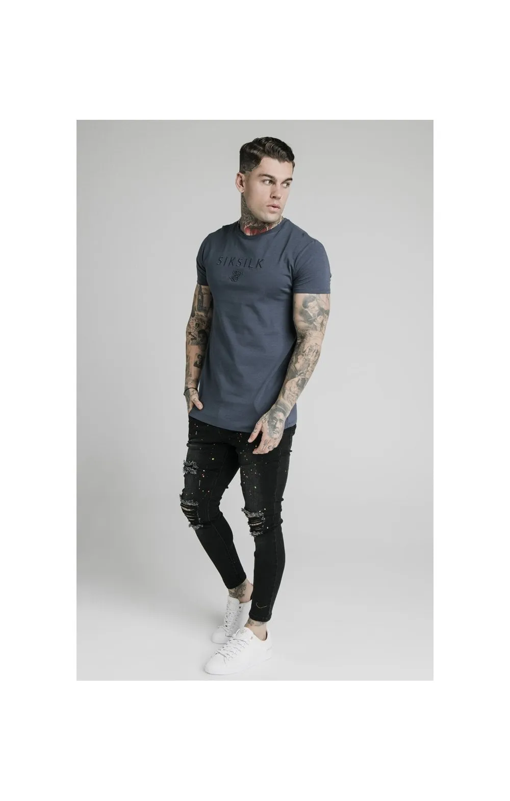 SikSilk S/S Astro Gym Tee - Cosmic Slate sold by Siksilk product image thumbnail 3