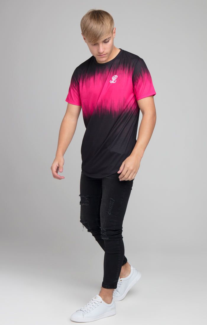 Illusive London Tie Dye Fade Tee - Black & Pink sold by Siksilk product image thumbnail 4