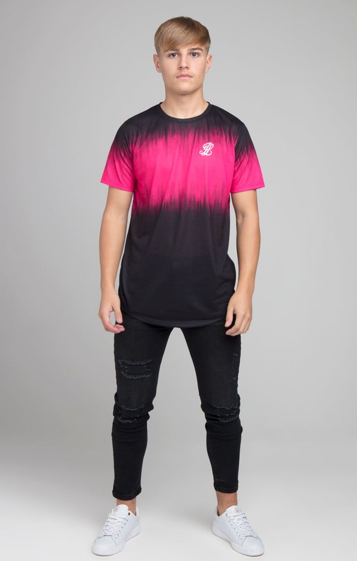 Illusive London Tie Dye Fade Tee - Black & Pink sold by Siksilk product image thumbnail 3
