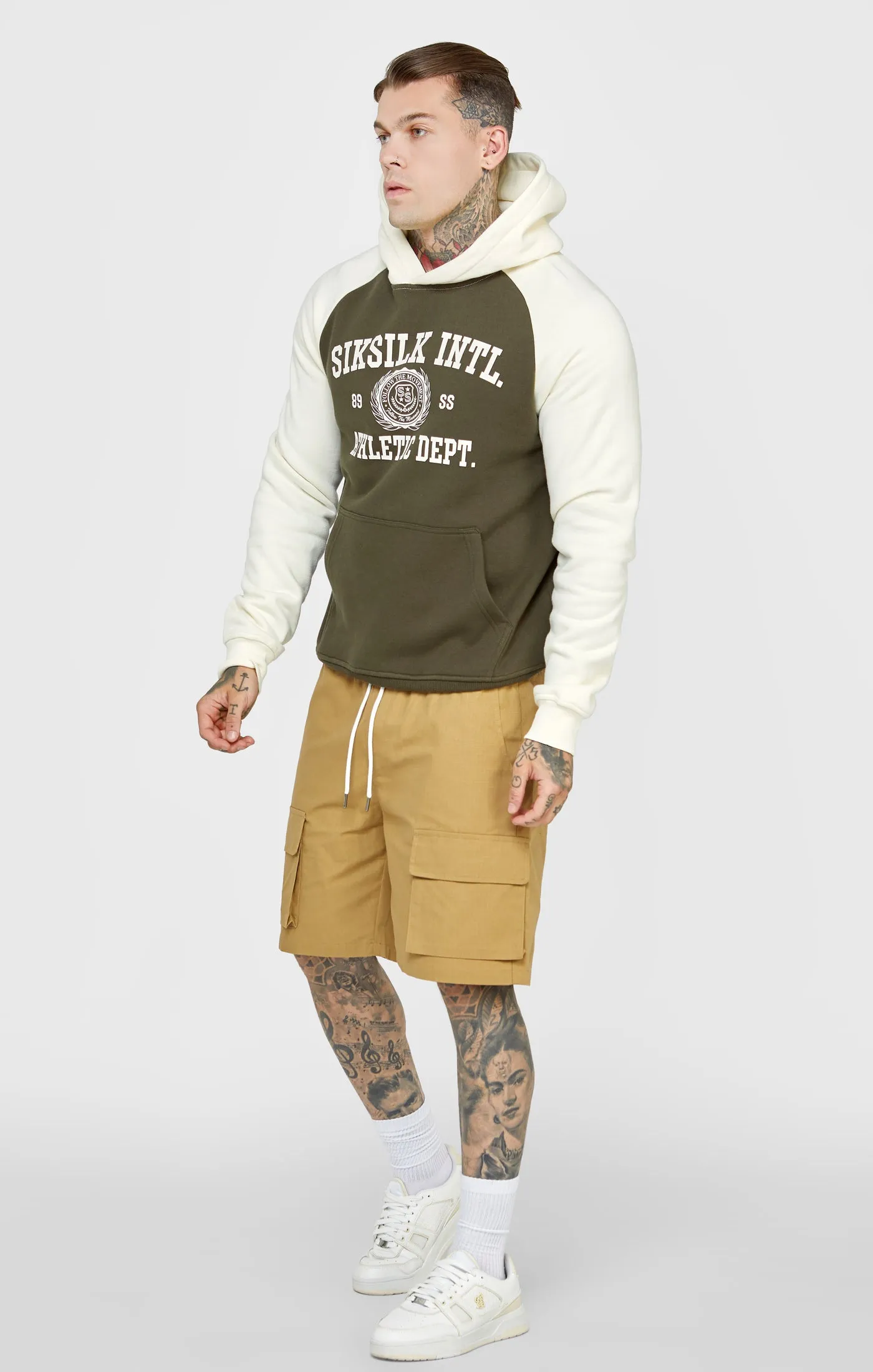 Khaki Raglan Oversized Hoodie sold by Siksilk product image thumbnail 4