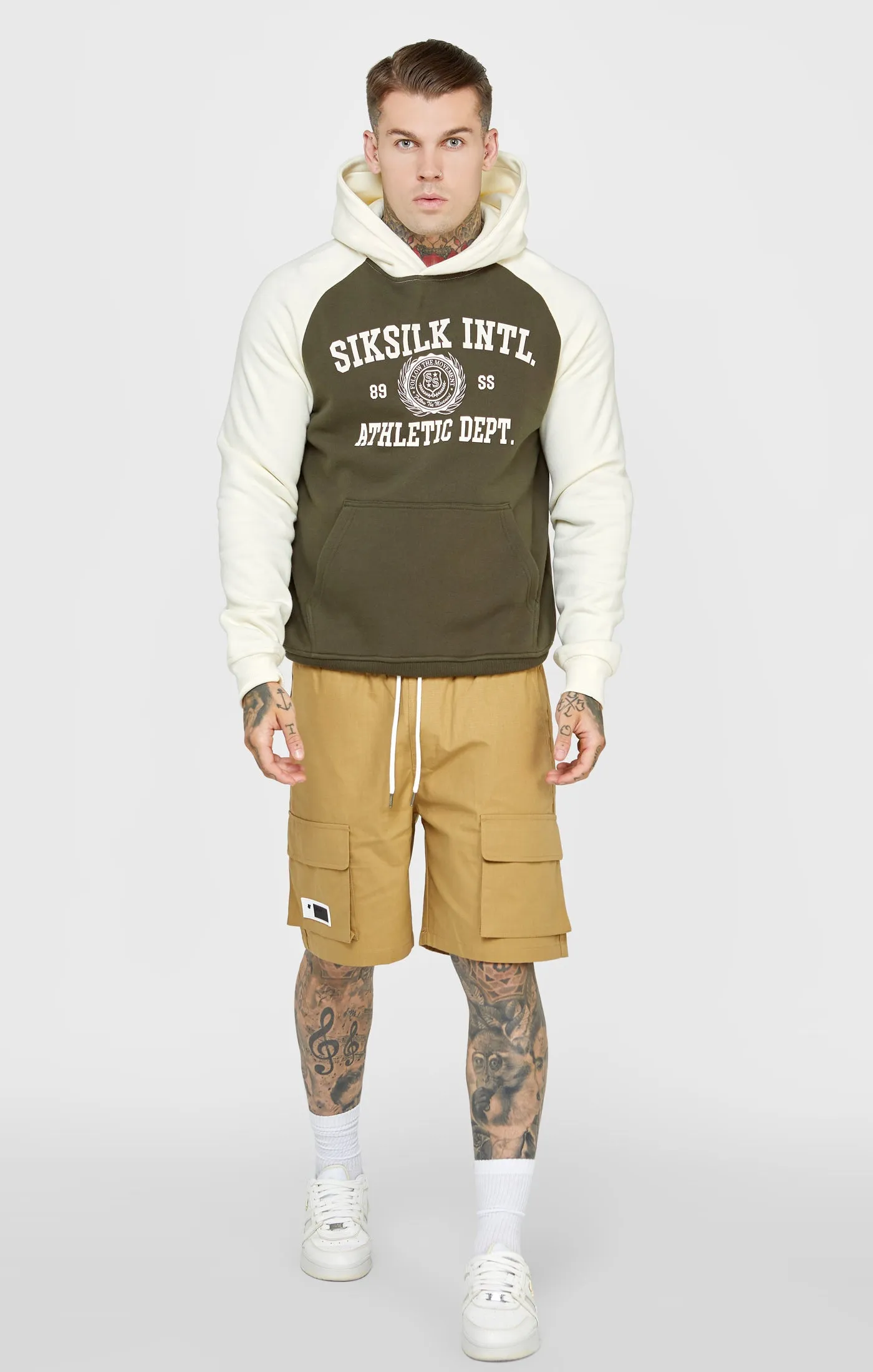 Khaki Raglan Oversized Hoodie sold by Siksilk product image thumbnail 3
