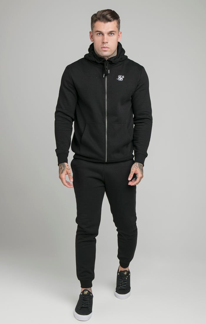 Black Zip Through Funnel Neck Hoodie sold by Siksilk product image thumbnail 3