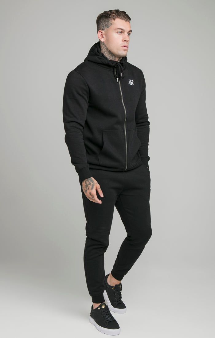 Black Zip Through Funnel Neck Hoodie sold by Siksilk product image thumbnail 4