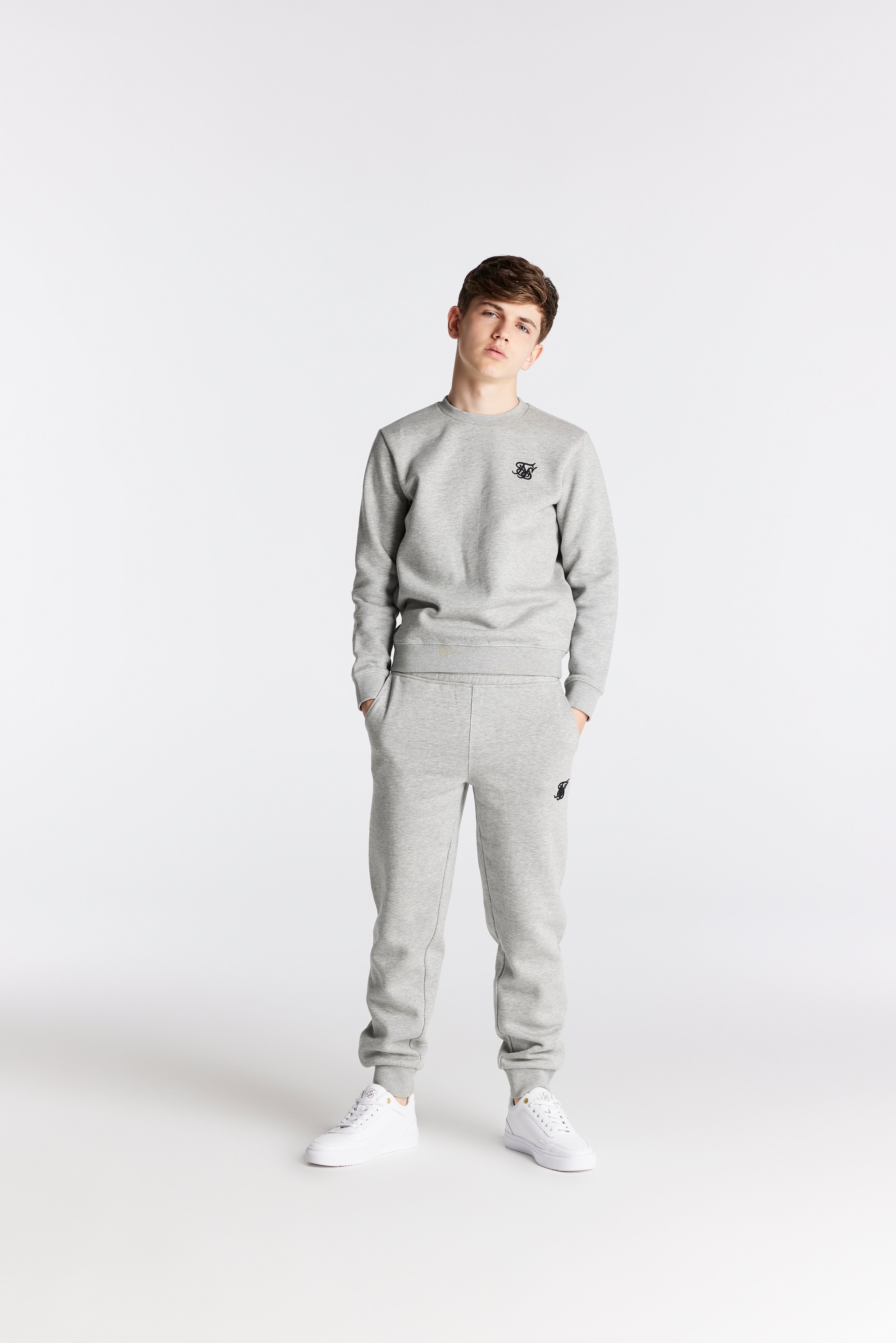 Boys Grey Marl Essentials Sweatshirt sold by Siksilk product image thumbnail 3