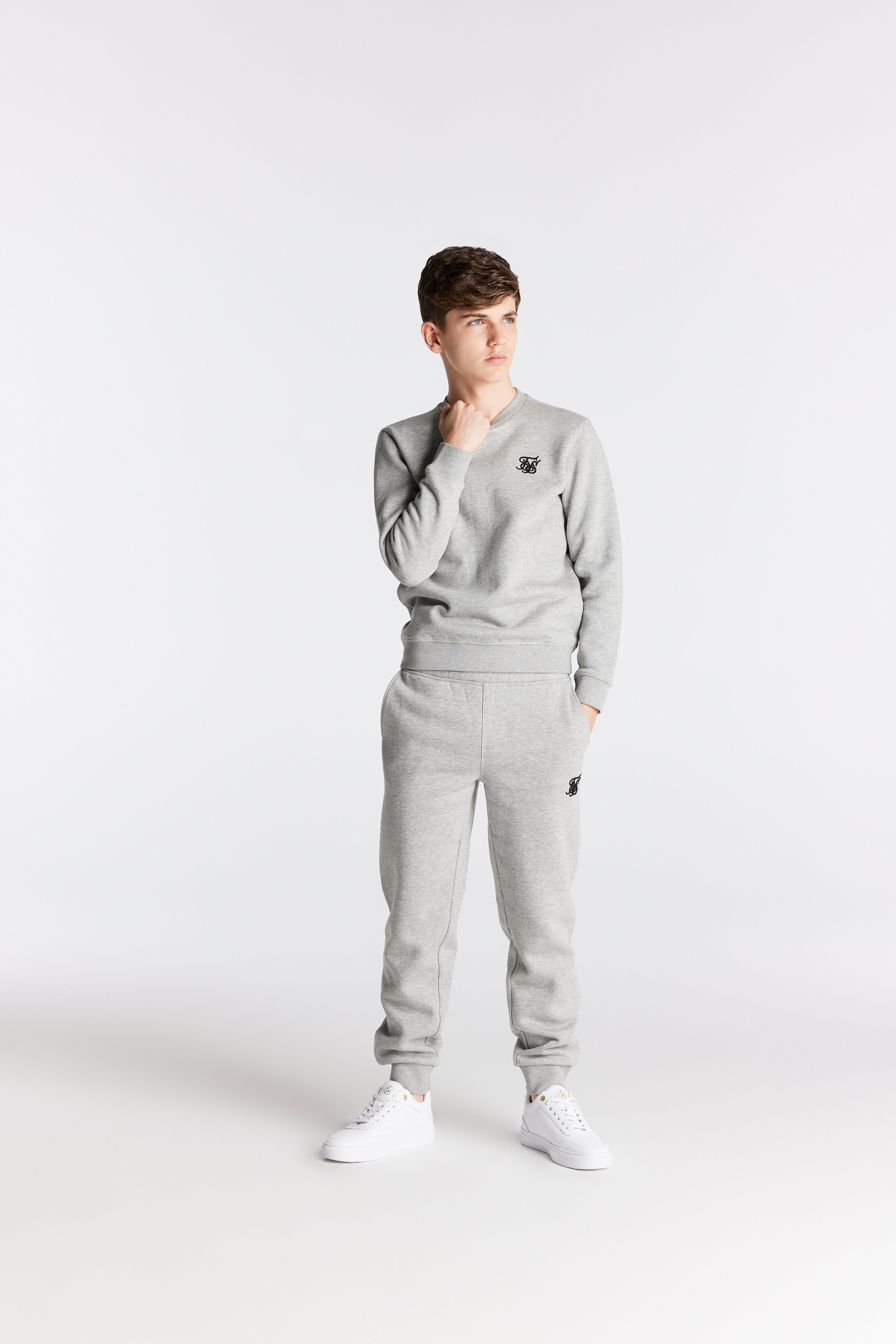 Boys Grey Marl Essentials Sweatshirt sold by Siksilk product image thumbnail 4
