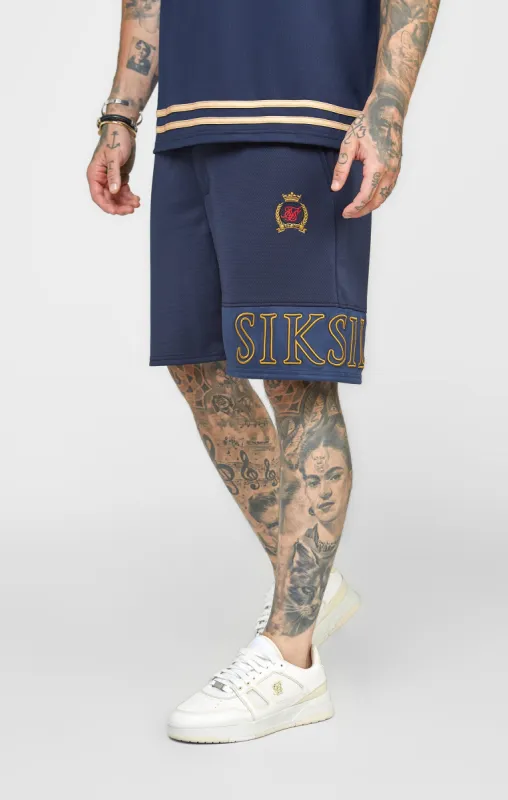 Navy Embroidery Relaxed Short sold by Siksilk