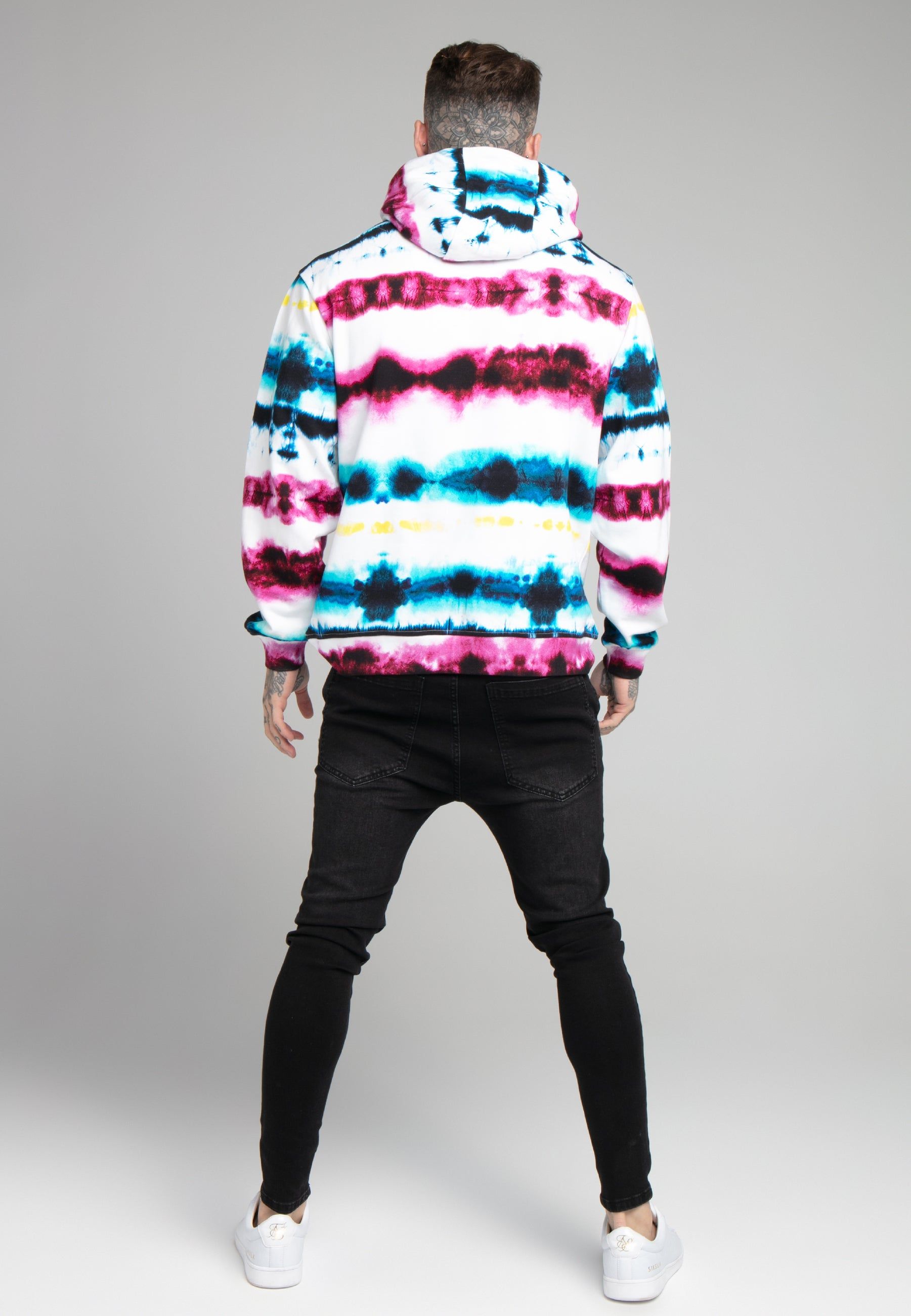 SikSilk Tie Dye Rhinestone Hoodie - White Blue Purple Yellow & Orange sold by Siksilk product image thumbnail 5