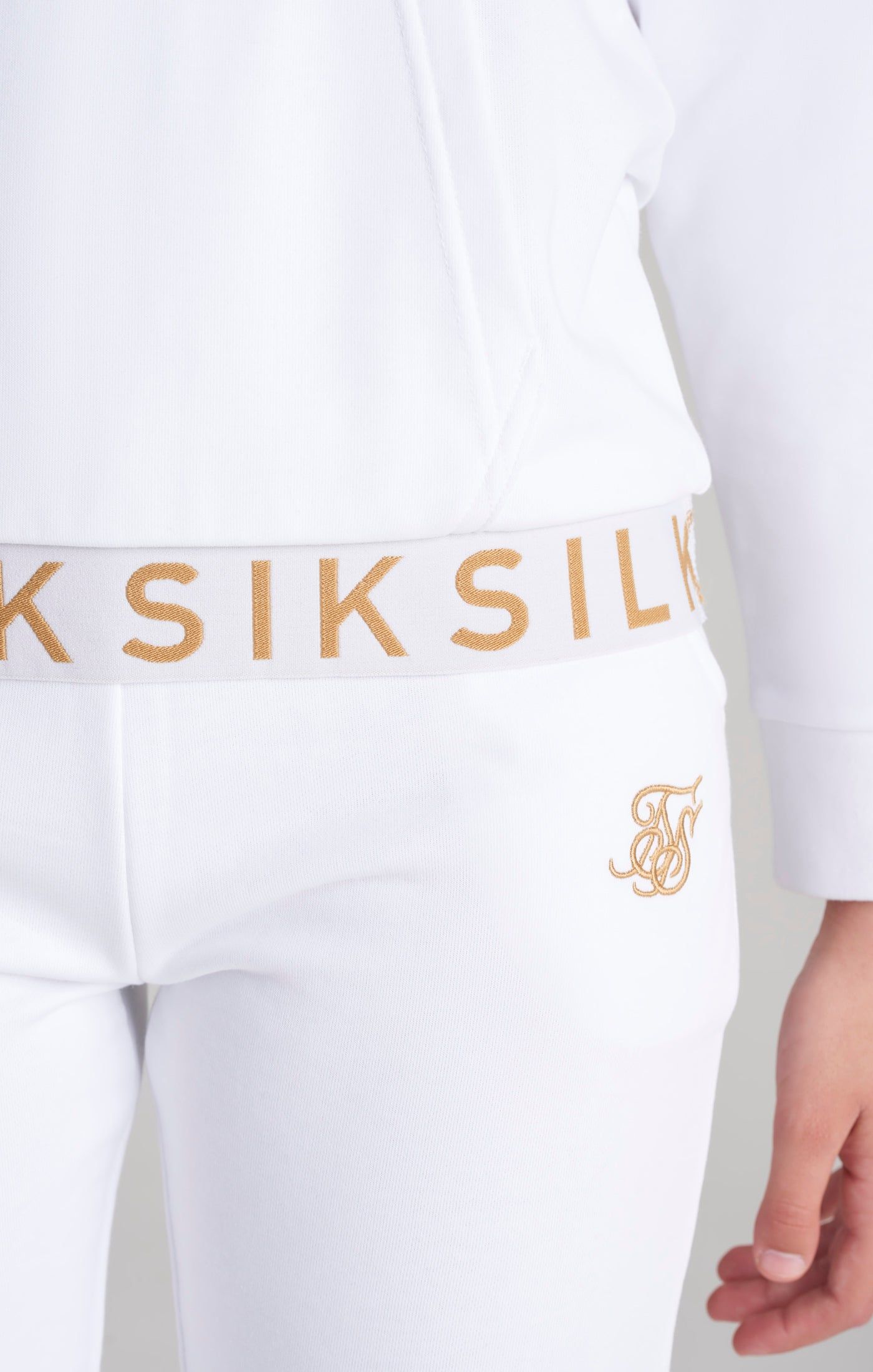 Girls White Taped Overhead Hoodie sold by Siksilk product image thumbnail 3