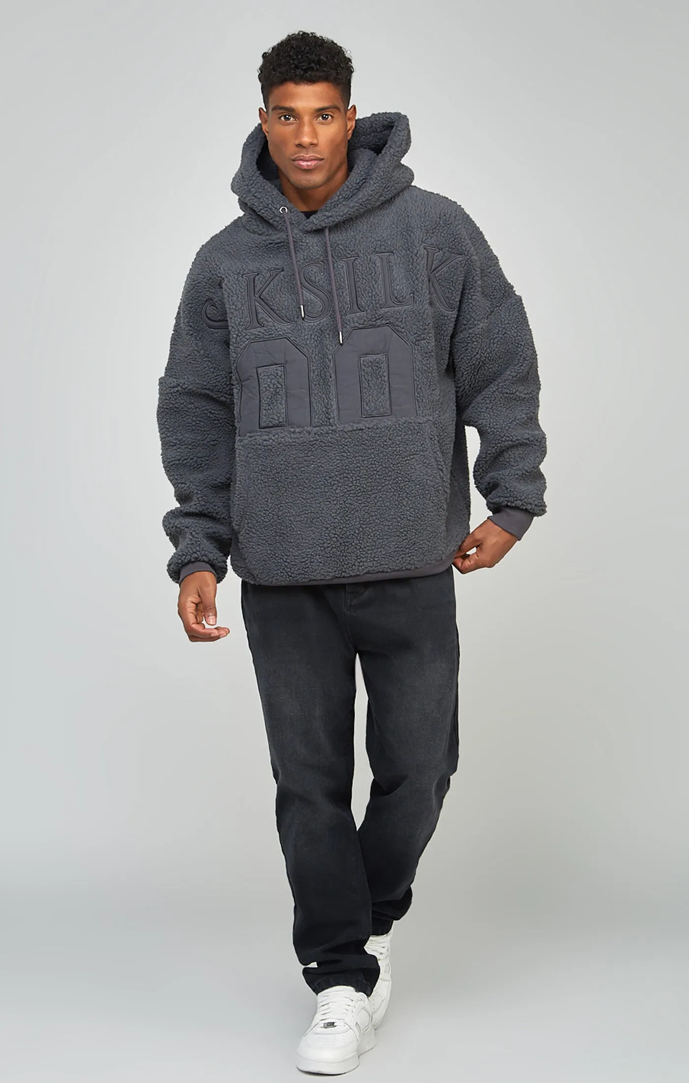 Charcoal Borg 89 Applique Overhead Hoodie sold by Siksilk product image thumbnail 3