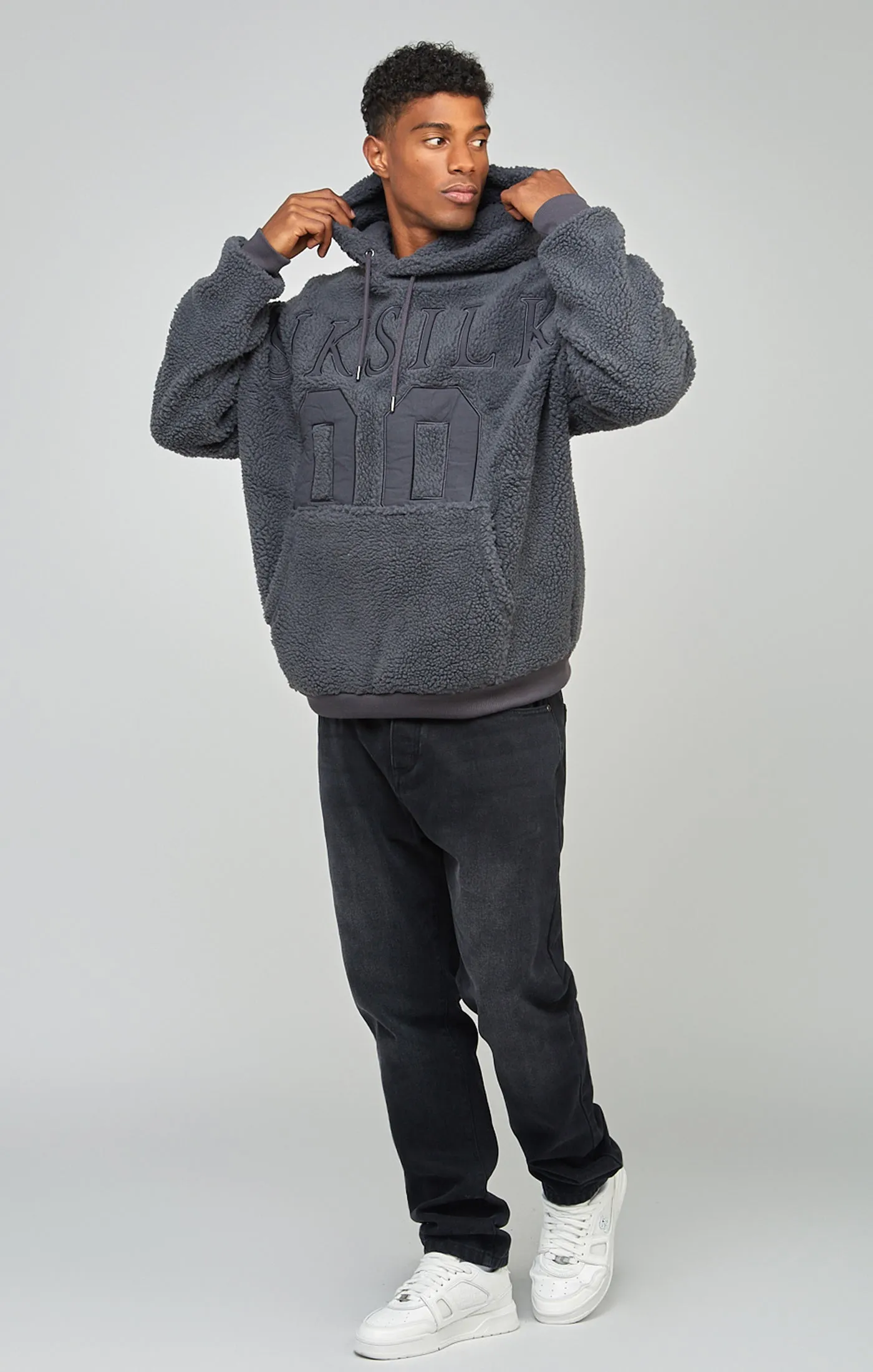 Charcoal Borg 89 Applique Overhead Hoodie sold by Siksilk product image thumbnail 4