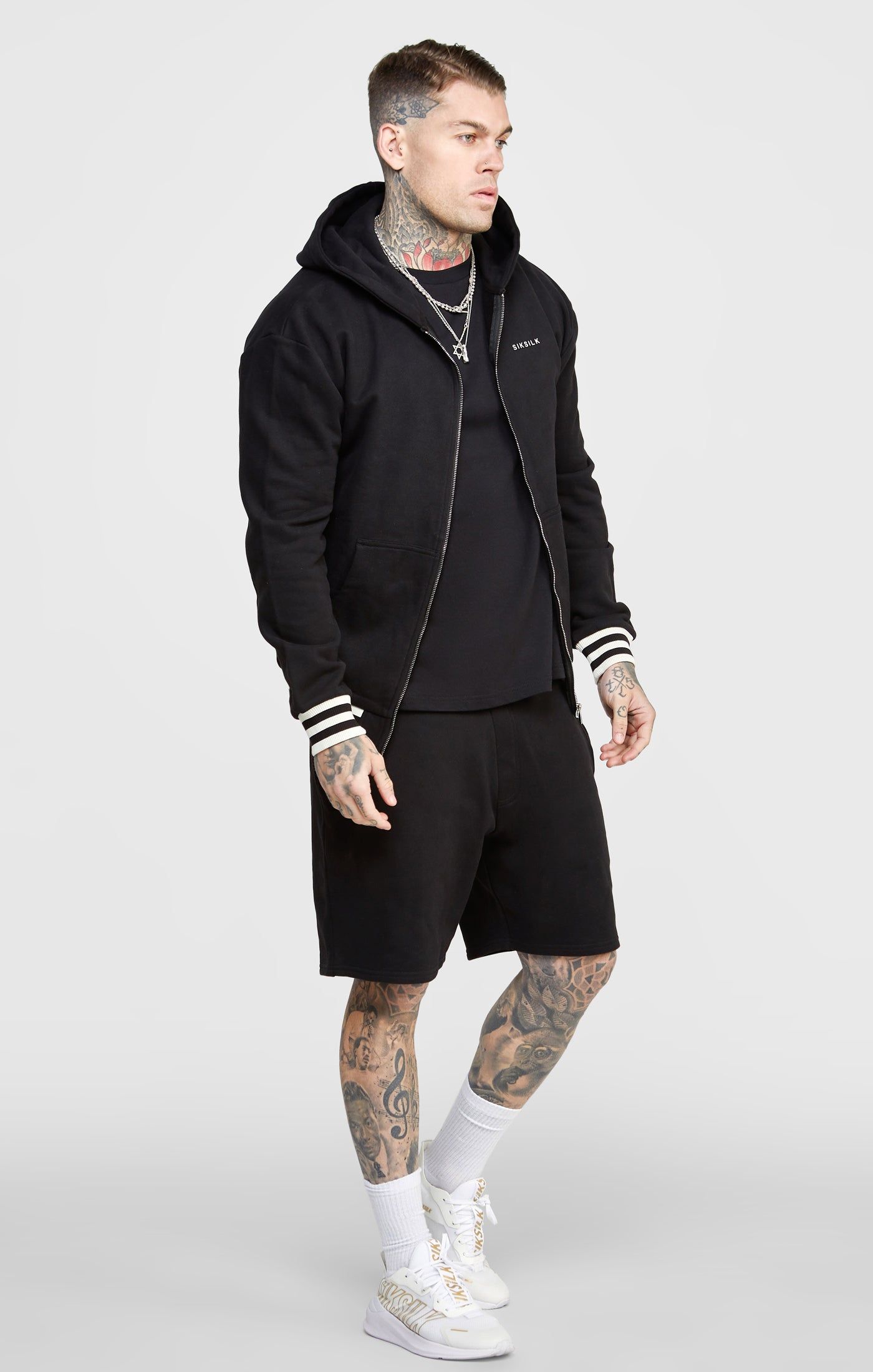 Black Back Logo Zip-Thru Hoodie sold by Siksilk product image thumbnail 4