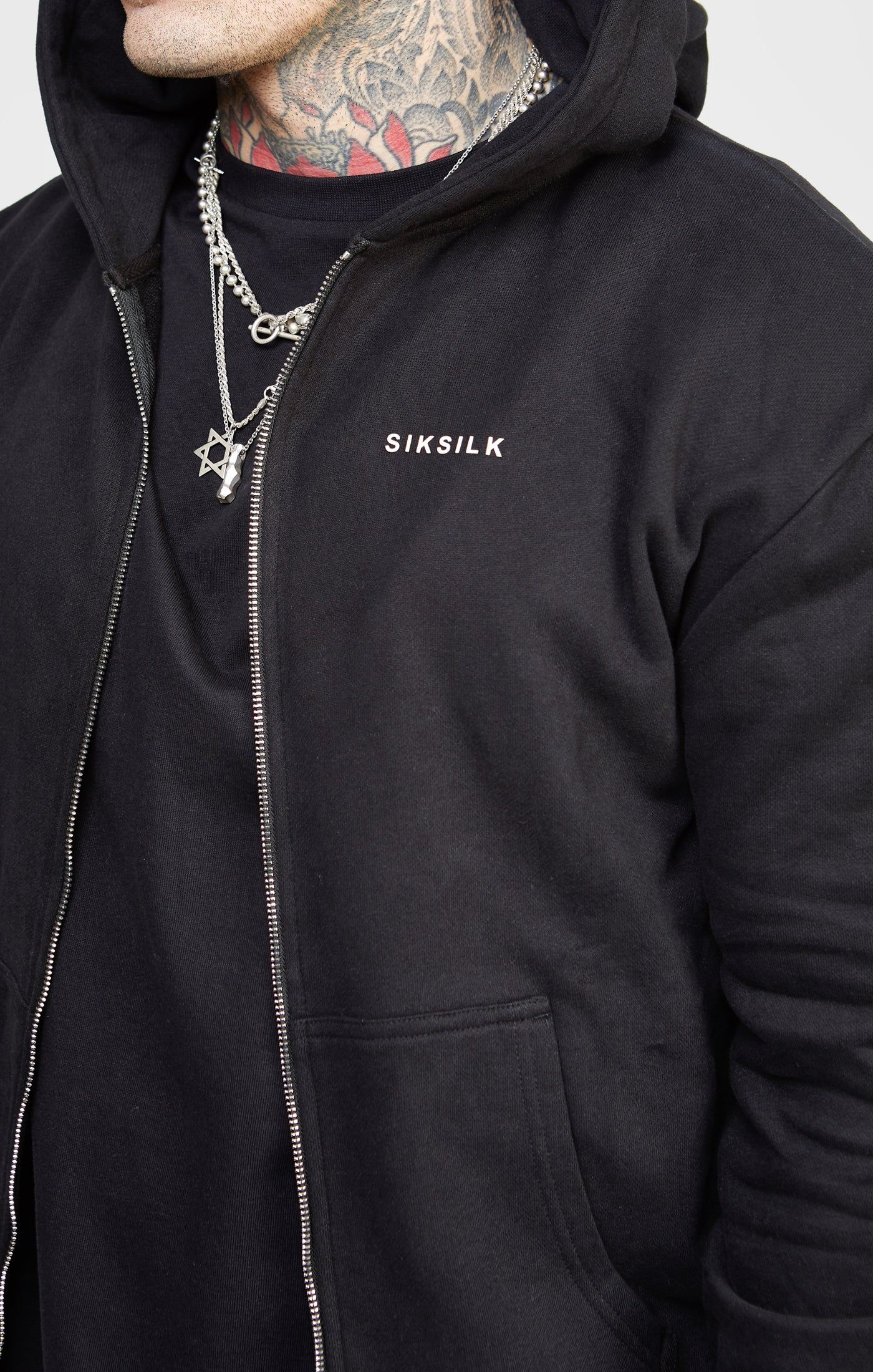 Black Back Logo Zip-Thru Hoodie sold by Siksilk product image thumbnail 2