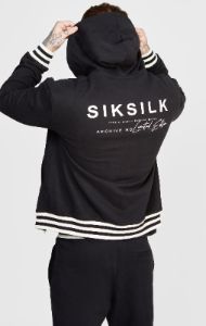 Black Back Logo Zip-Thru Hoodie sold by Siksilk