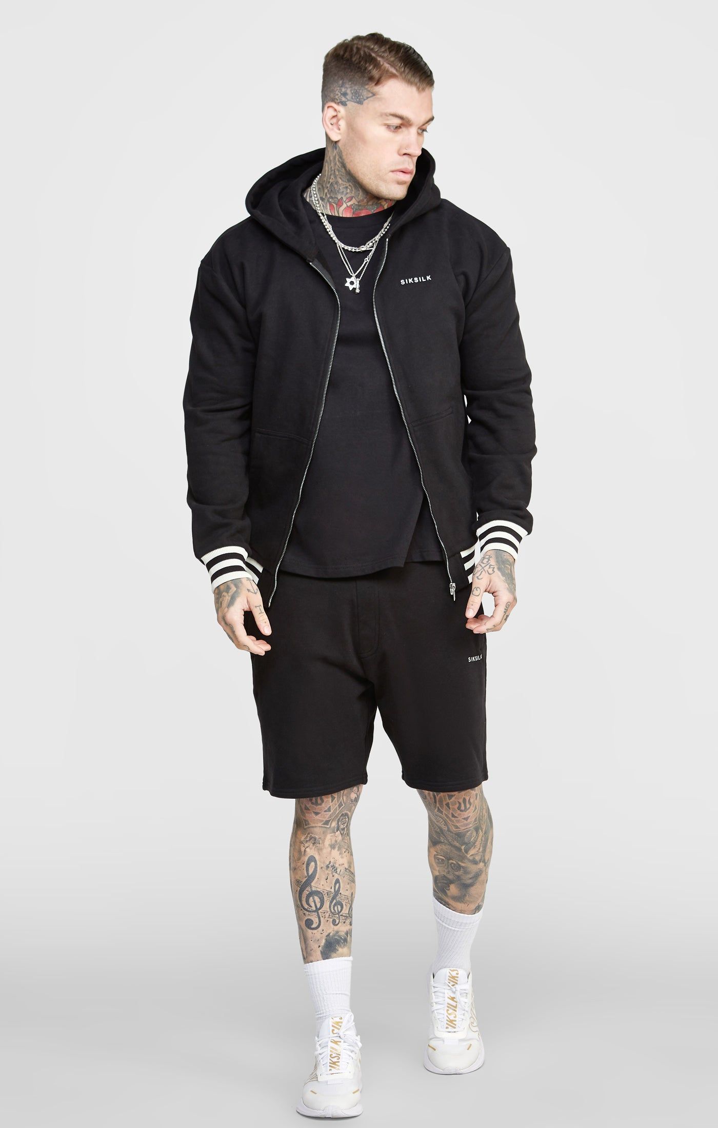 Black Back Logo Zip-Thru Hoodie sold by Siksilk product image thumbnail 3