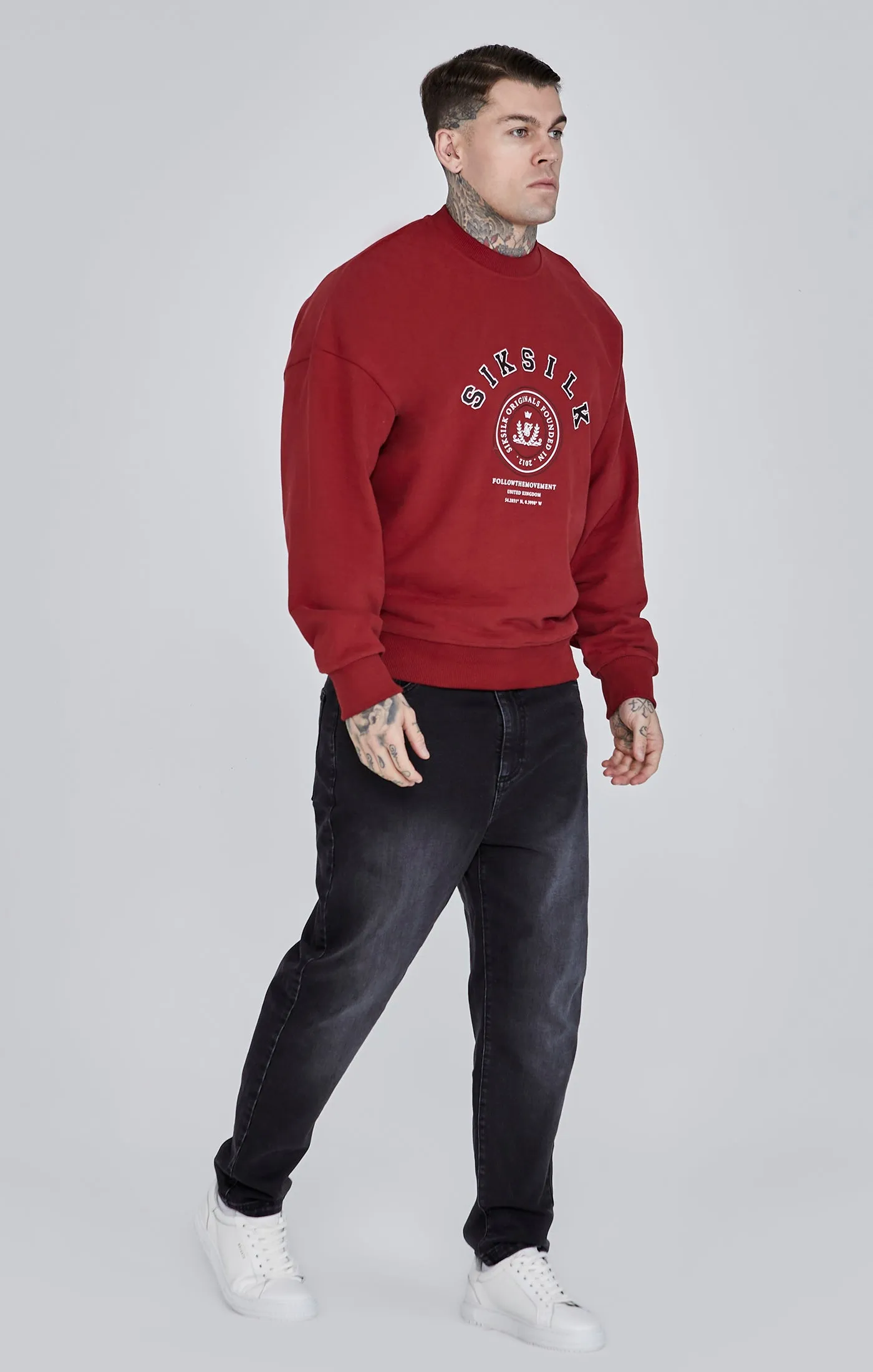 Burgundy Logo Sweater sold by Siksilk product image thumbnail 4
