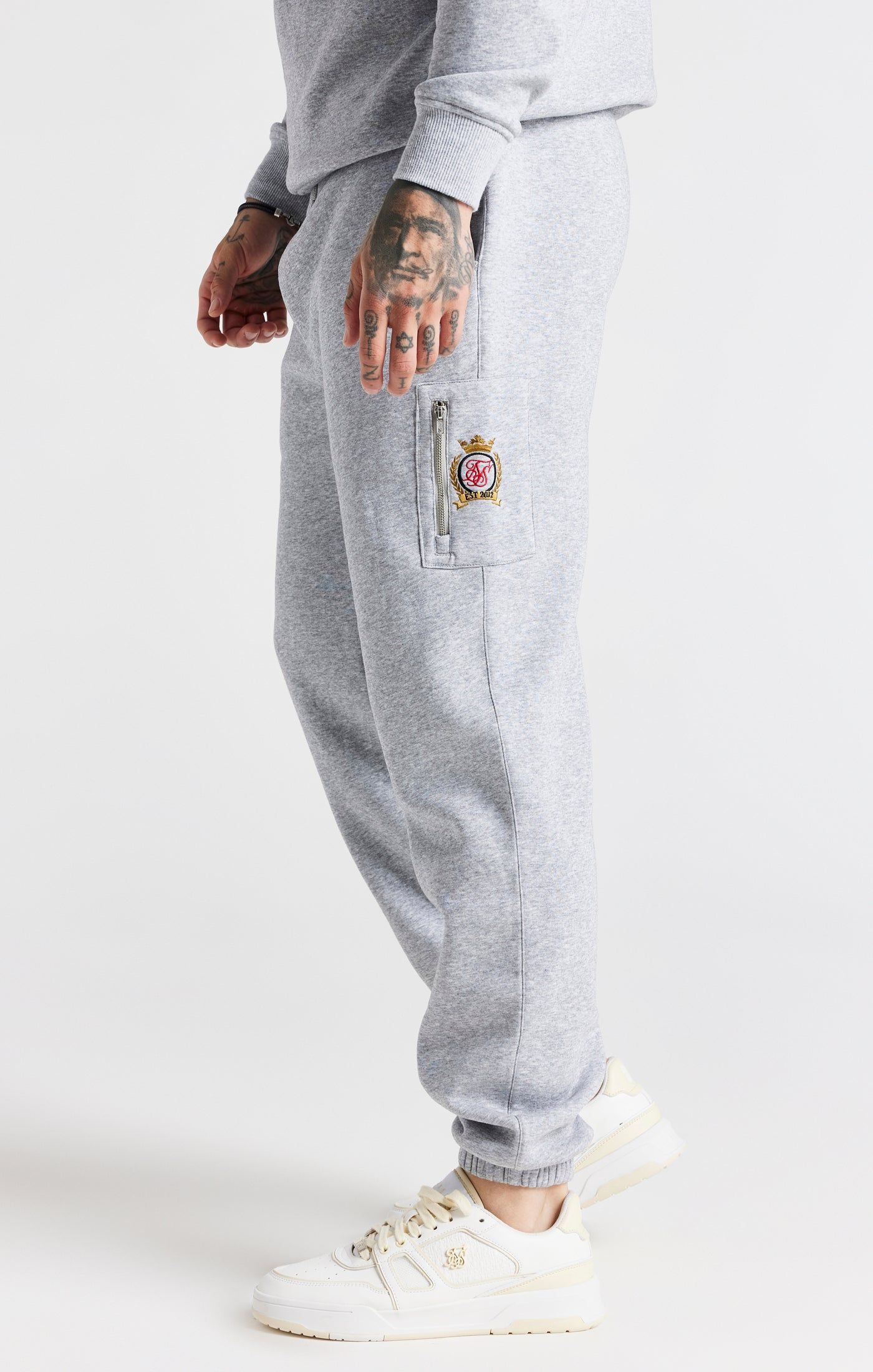 Grey Fleece Relaxed Fit Track Pant sold by Siksilk product image thumbnail 2