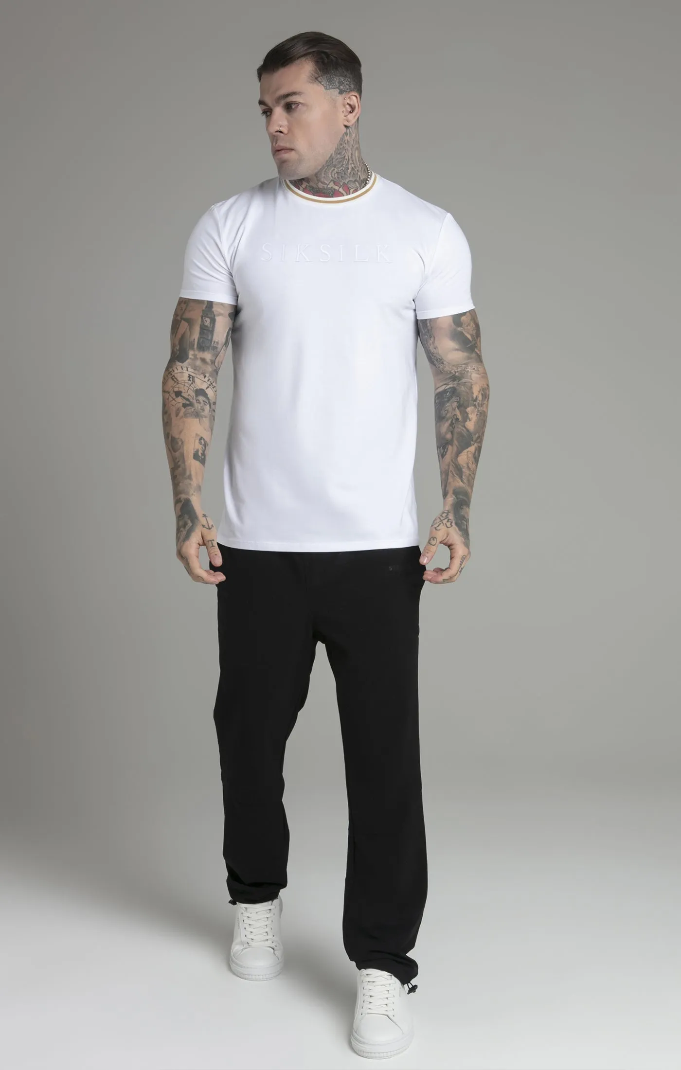 White Logo T-Shirt sold by Siksilk product image thumbnail 2