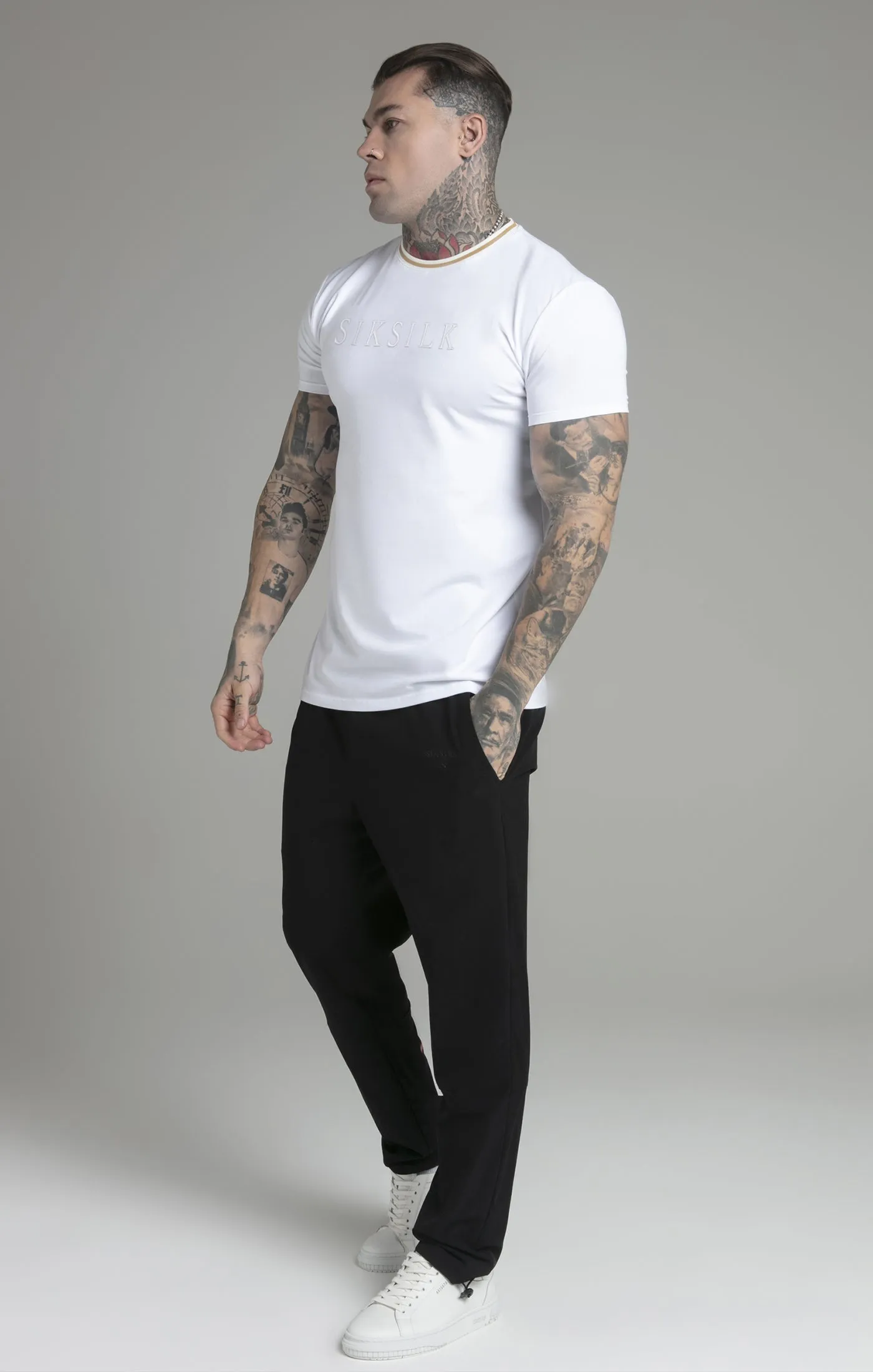White Logo T-Shirt sold by Siksilk product image thumbnail 4