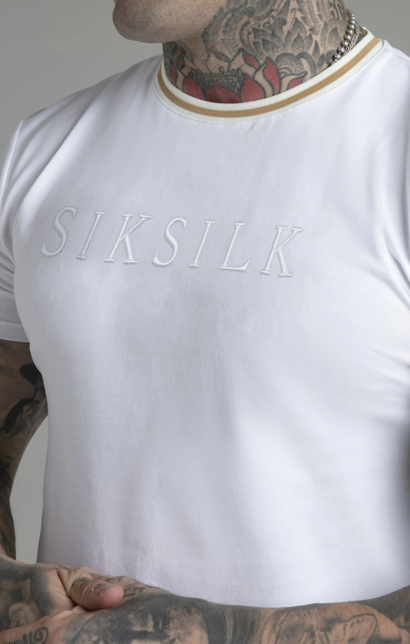 White Logo T-Shirt sold by Siksilk product image thumbnail 3