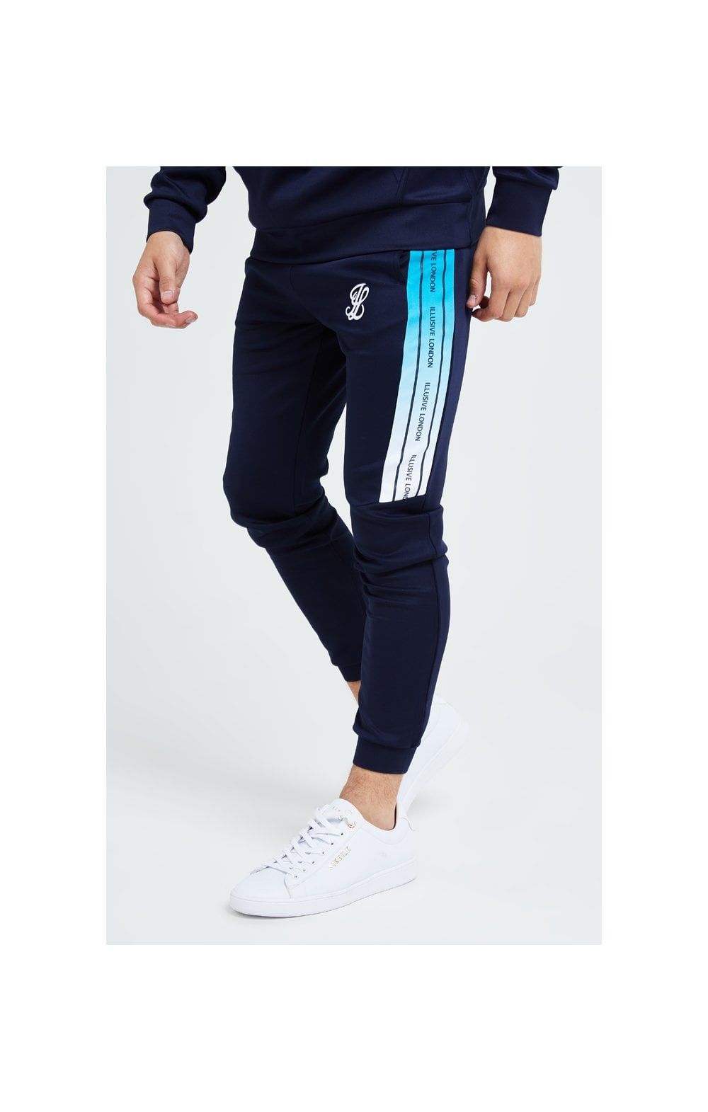 Illusive London Flux Taped Joggers - Navy & Blue sold by Siksilk