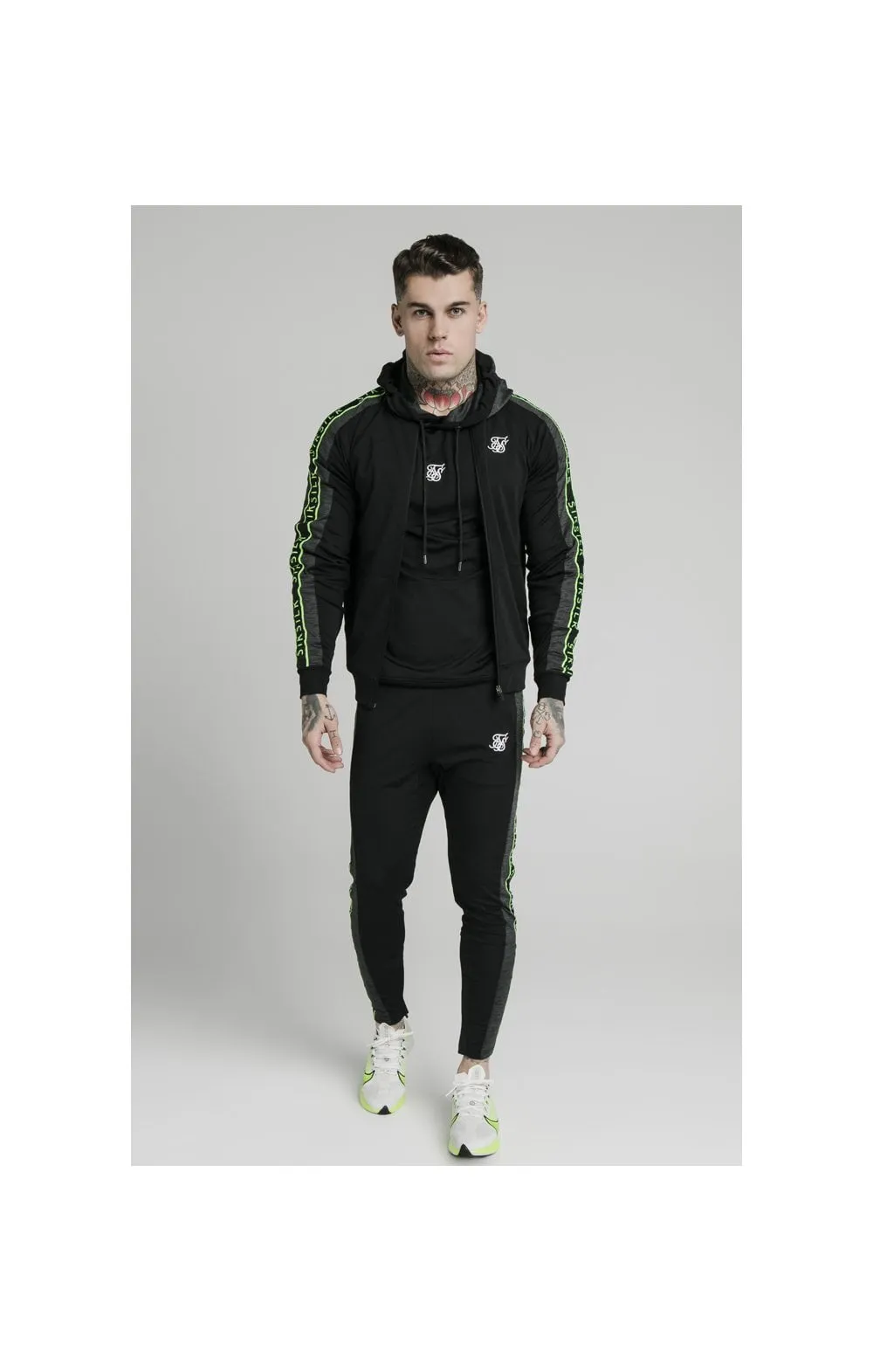 SikSilk Hyper Tape Bomber Jacket - Black & Neon Fluro sold by Siksilk product image thumbnail 3