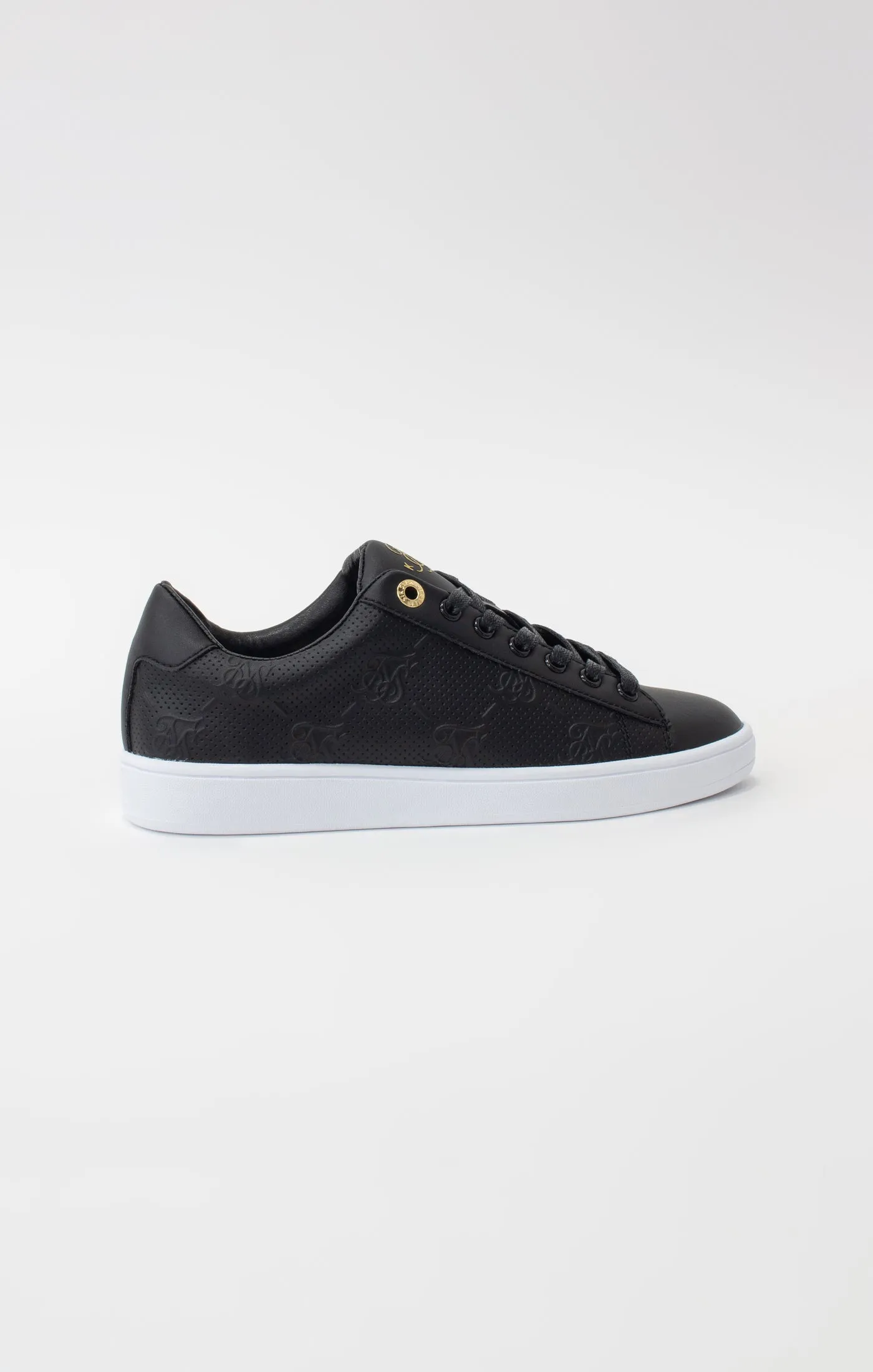 Black Juniors Low-Top Casual Monogram Trainer sold by Siksilk