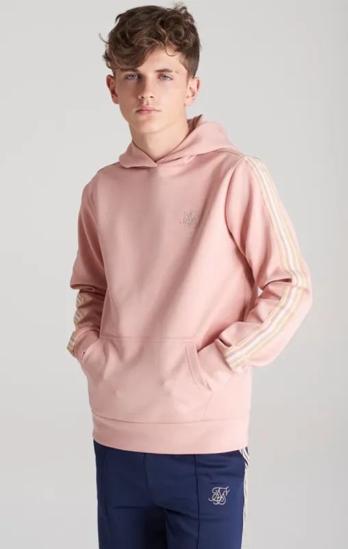 Boys Pink Taped Overhead Hoodie sold by Siksilk