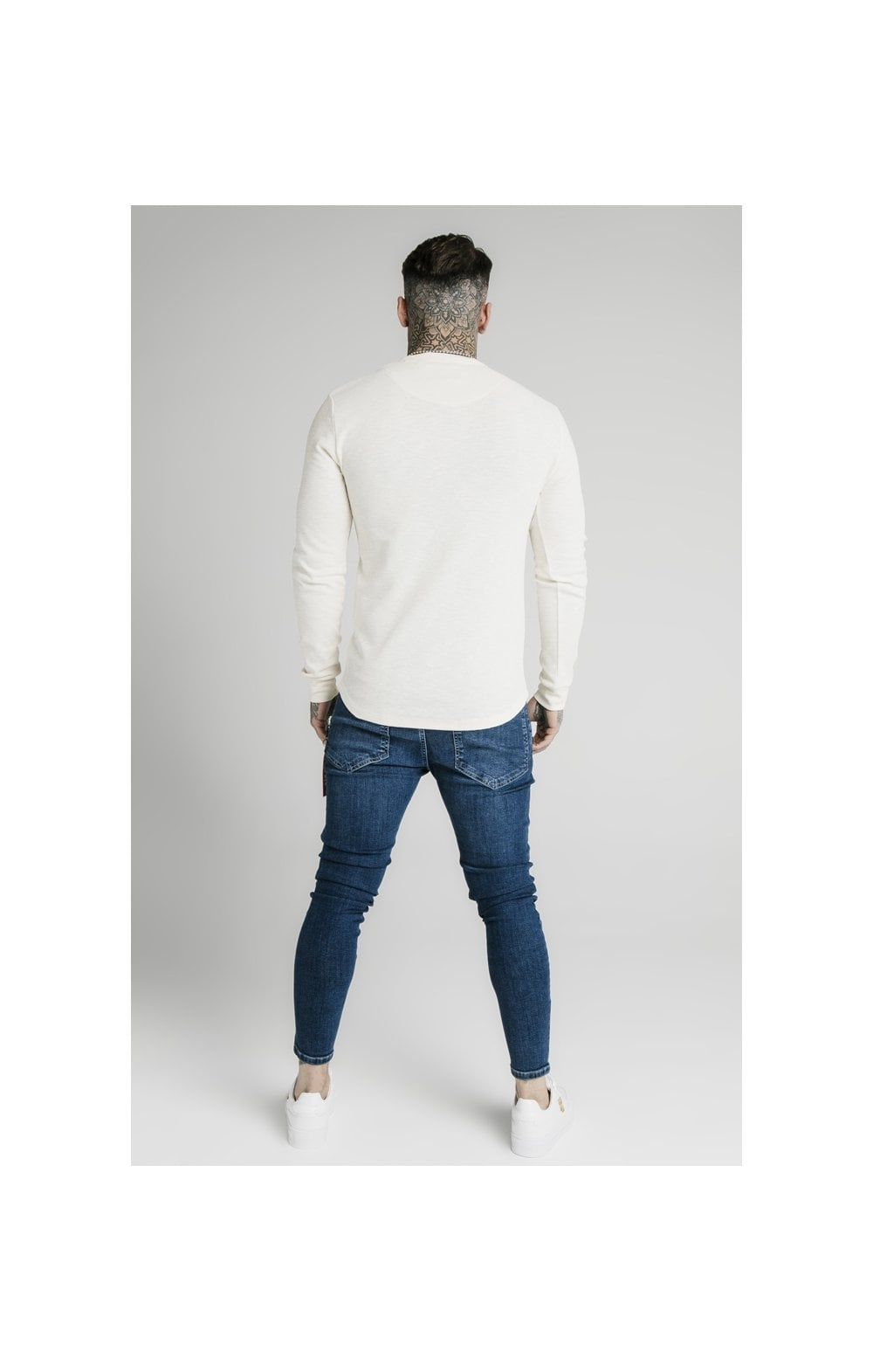 SikSilk Long Sleeve Button Down Tee – Ecru sold by Siksilk product image thumbnail 6