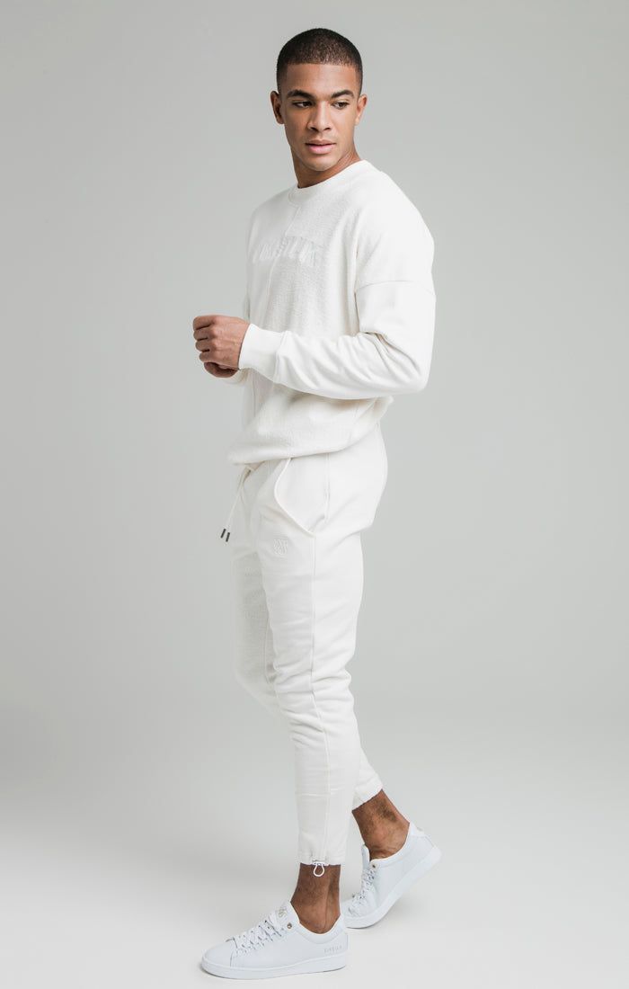 SikSilk Half & Half Crew Sweater - Ecru sold by Siksilk product image thumbnail 4