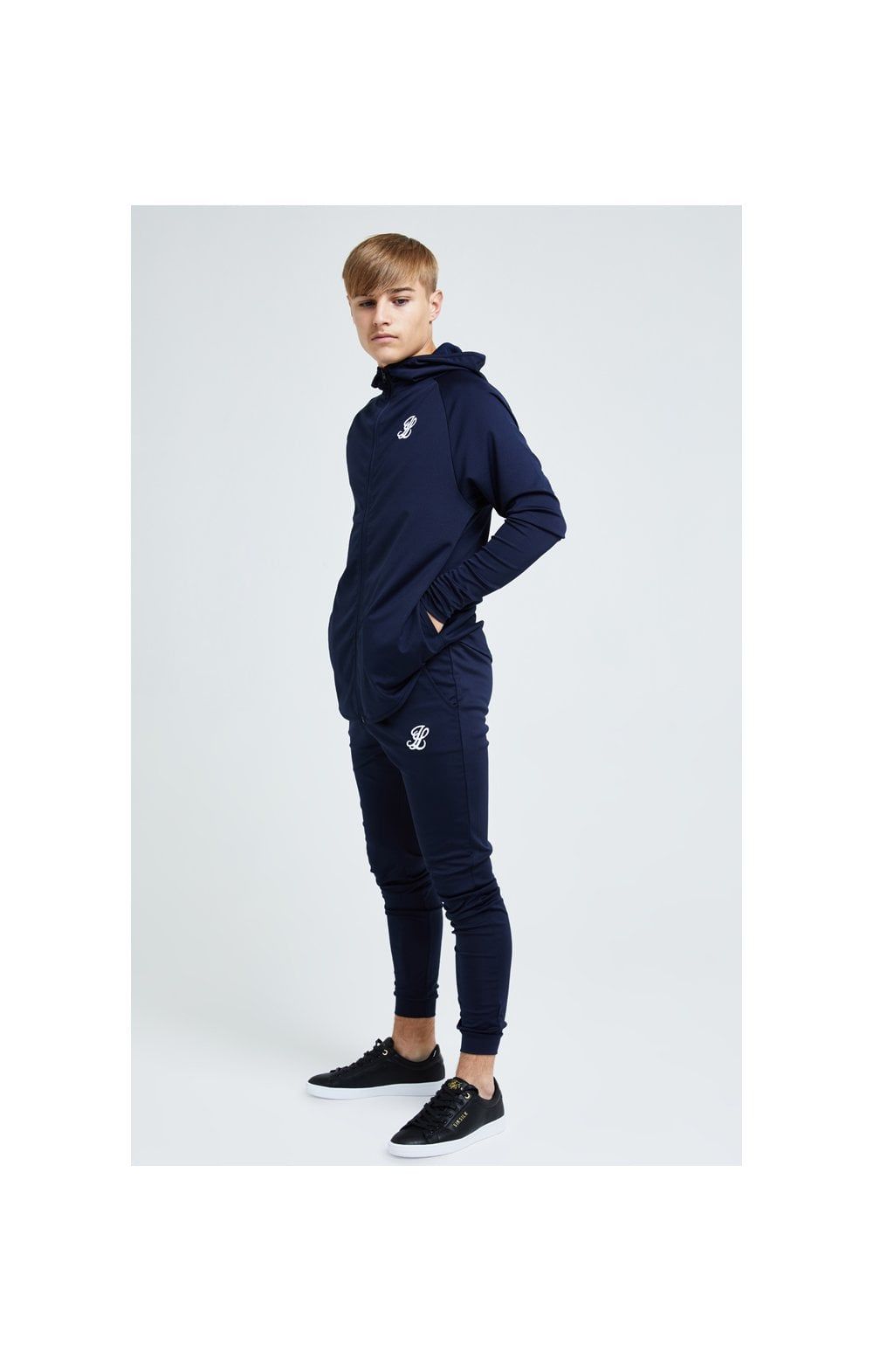 Boys Illusive Navy Zip Thru Hoodie sold by Siksilk product image thumbnail 4
