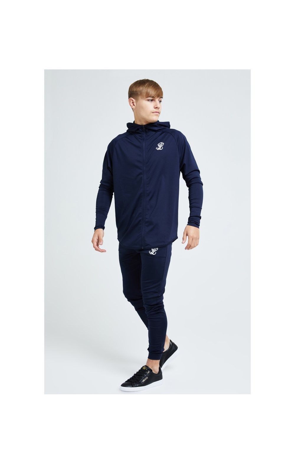 Boys Illusive Navy Zip Thru Hoodie sold by Siksilk product image thumbnail 5