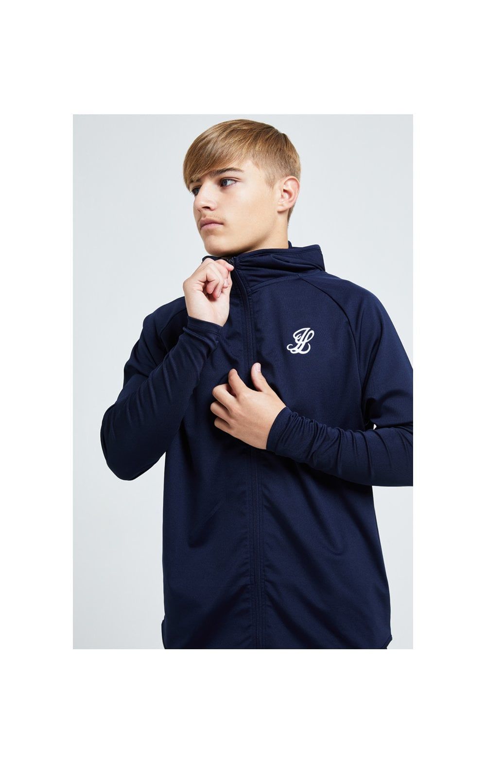 Boys Illusive Navy Zip Thru Hoodie sold by Siksilk product image thumbnail 3