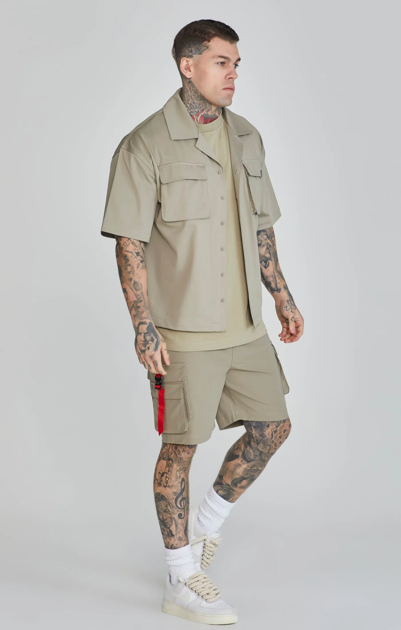 Khaki Flight Utility Shirt sold by Siksilk product image thumbnail 3