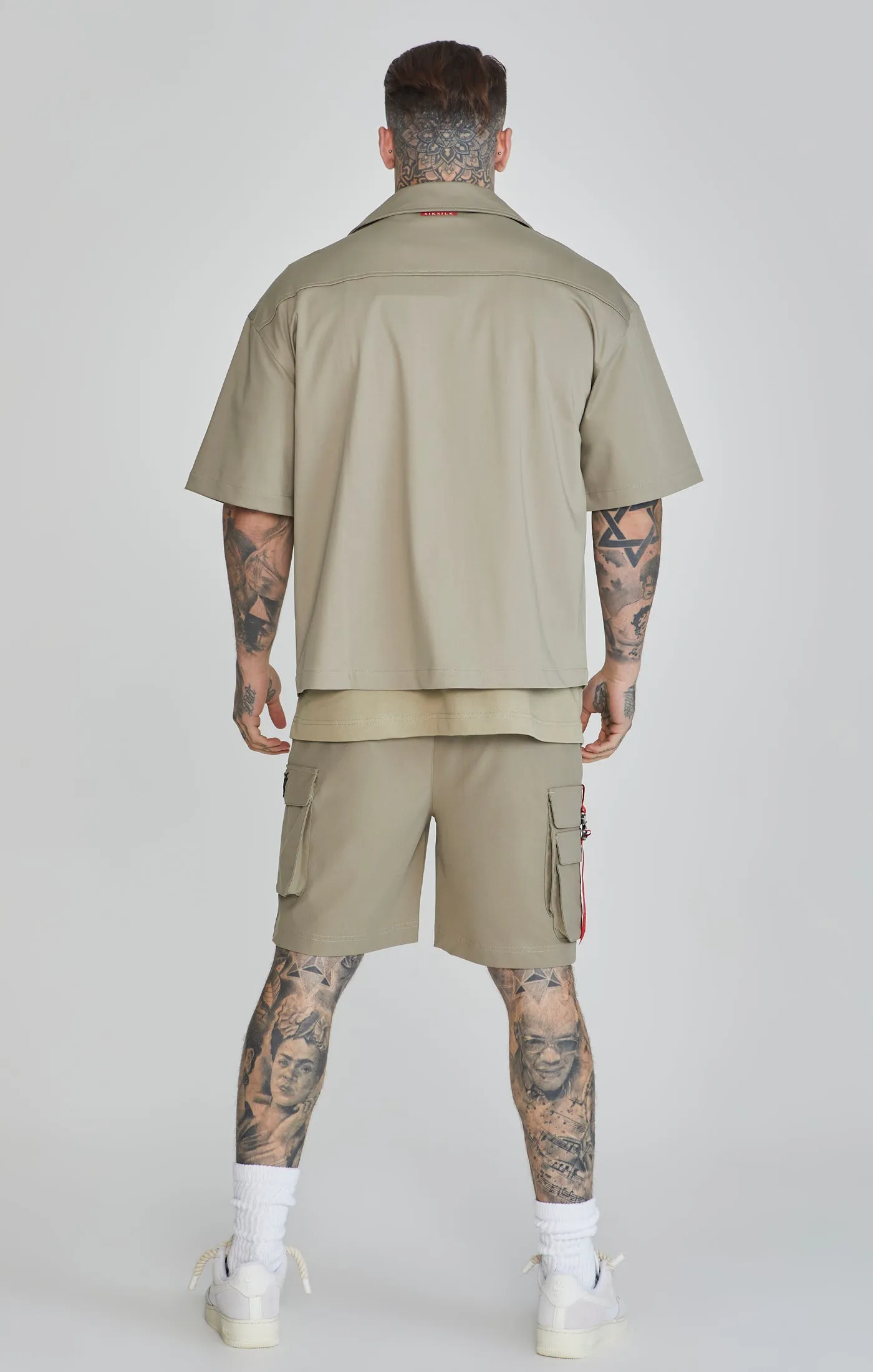 Khaki Flight Utility Shirt sold by Siksilk product image thumbnail 4
