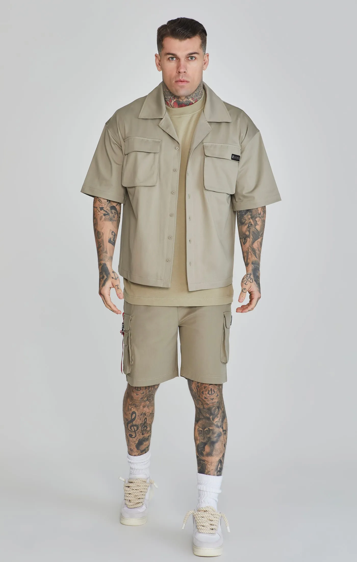 Khaki Flight Utility Shirt sold by Siksilk product image thumbnail 2