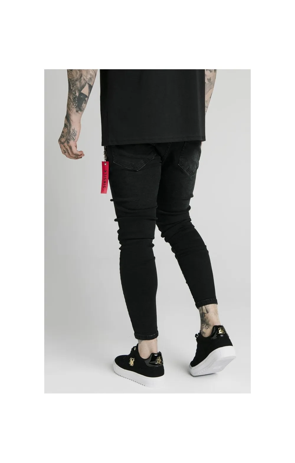 SikSilk Distressed Flight Jeans – Washed Black sold by Siksilk product image thumbnail 4