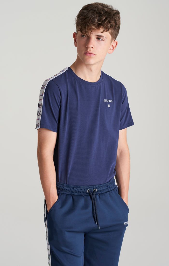 SikSilk Medley Tape Tee - Navy sold by Siksilk