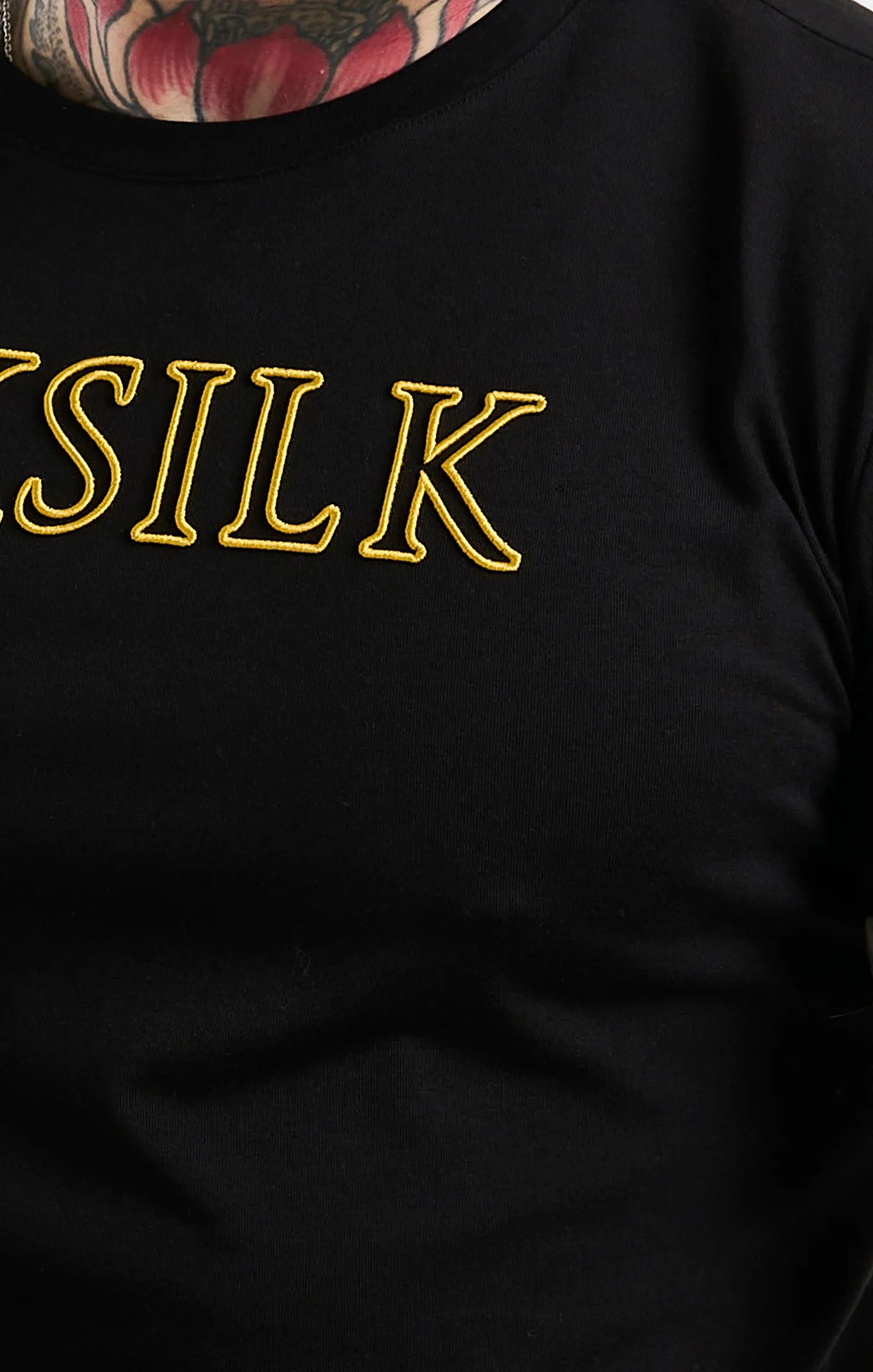 Black SikSilk Logo Muscle Fit T-Shirt sold by Siksilk product image thumbnail 2