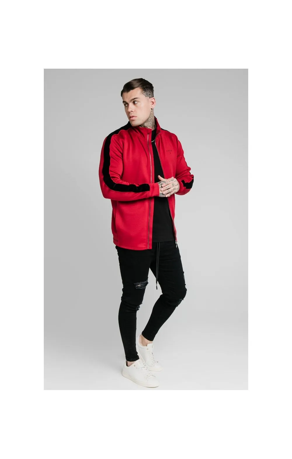 SikSilk Imperial Zip Through Hoodie - Dark Red sold by Siksilk product image thumbnail 4
