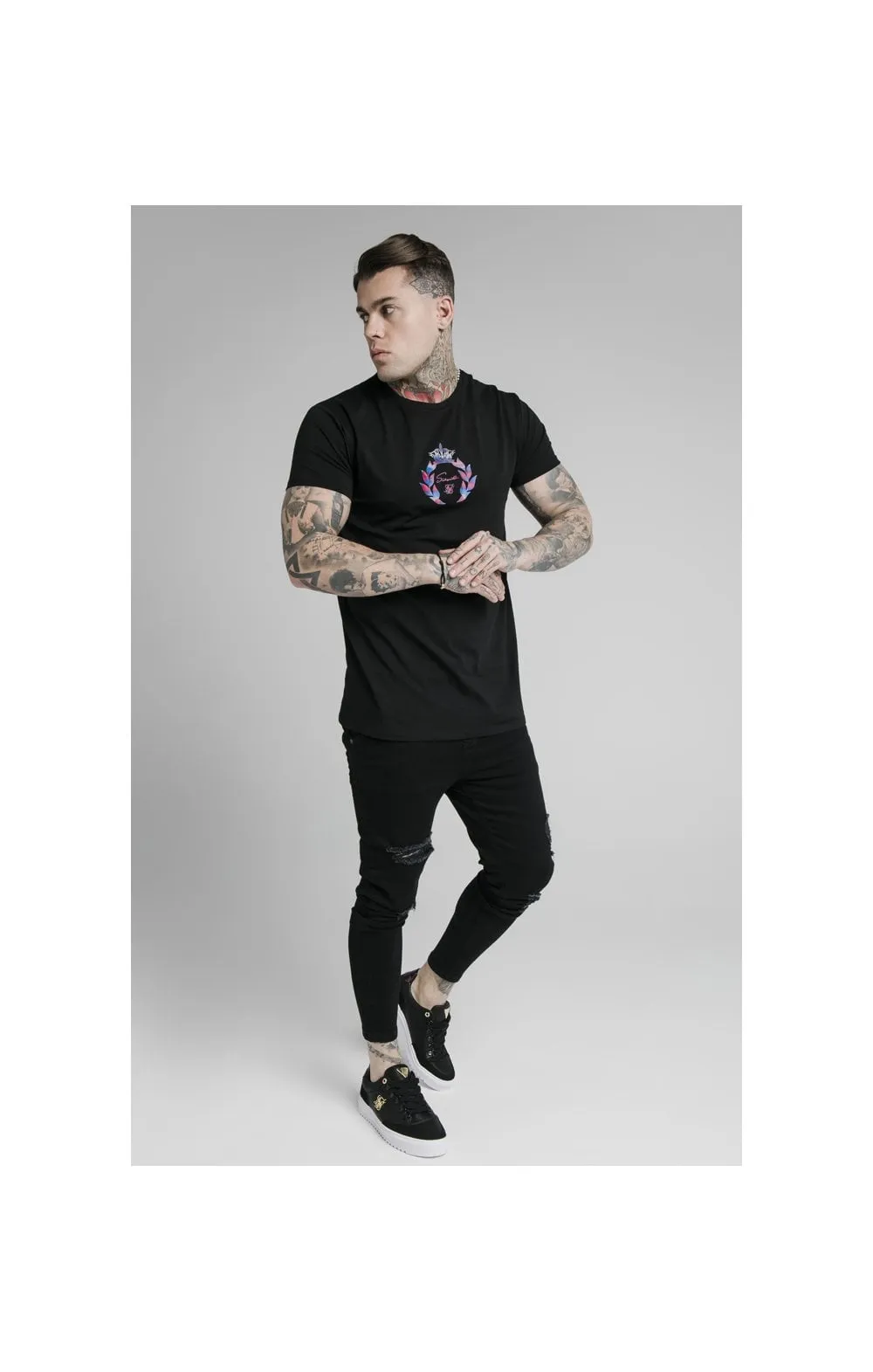 SikSilk S/S Prestige Transfer Tee - Iridescent Black sold by Siksilk product image thumbnail 4