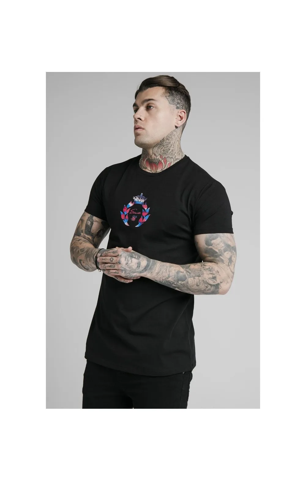 SikSilk S/S Prestige Transfer Tee - Iridescent Black sold by Siksilk