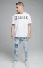 Blue Tie Dye Distressed Elasticated Jean sold by Siksilk
