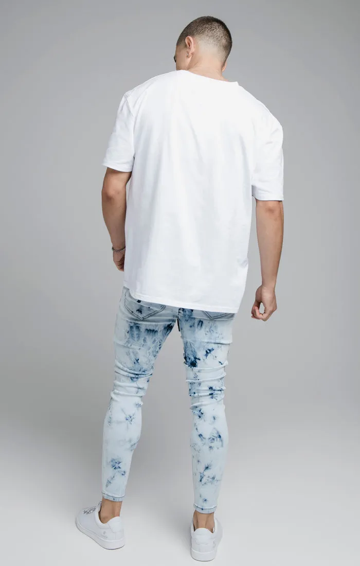 Blue Tie Dye Distressed Elasticated Jean sold by Siksilk product image thumbnail 3