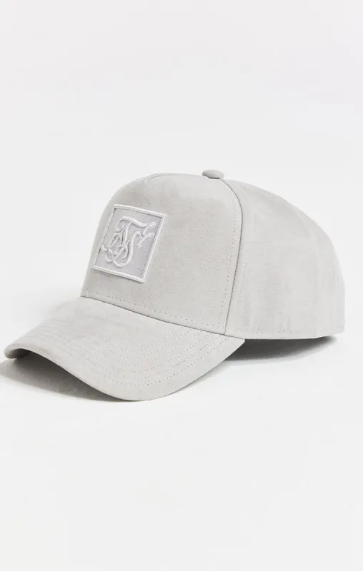 Grey Prestige Patch Sueded Trucker Cap sold by Siksilk
