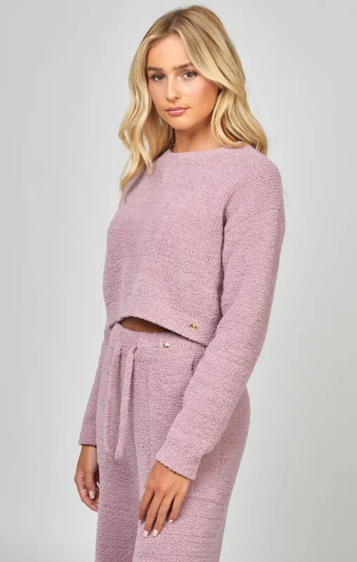 Lavender Cropped Lounge Sweat sold by Siksilk