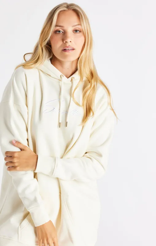 SikSilk Signature Oversize Hoodie Dress - Ecru sold by Siksilk