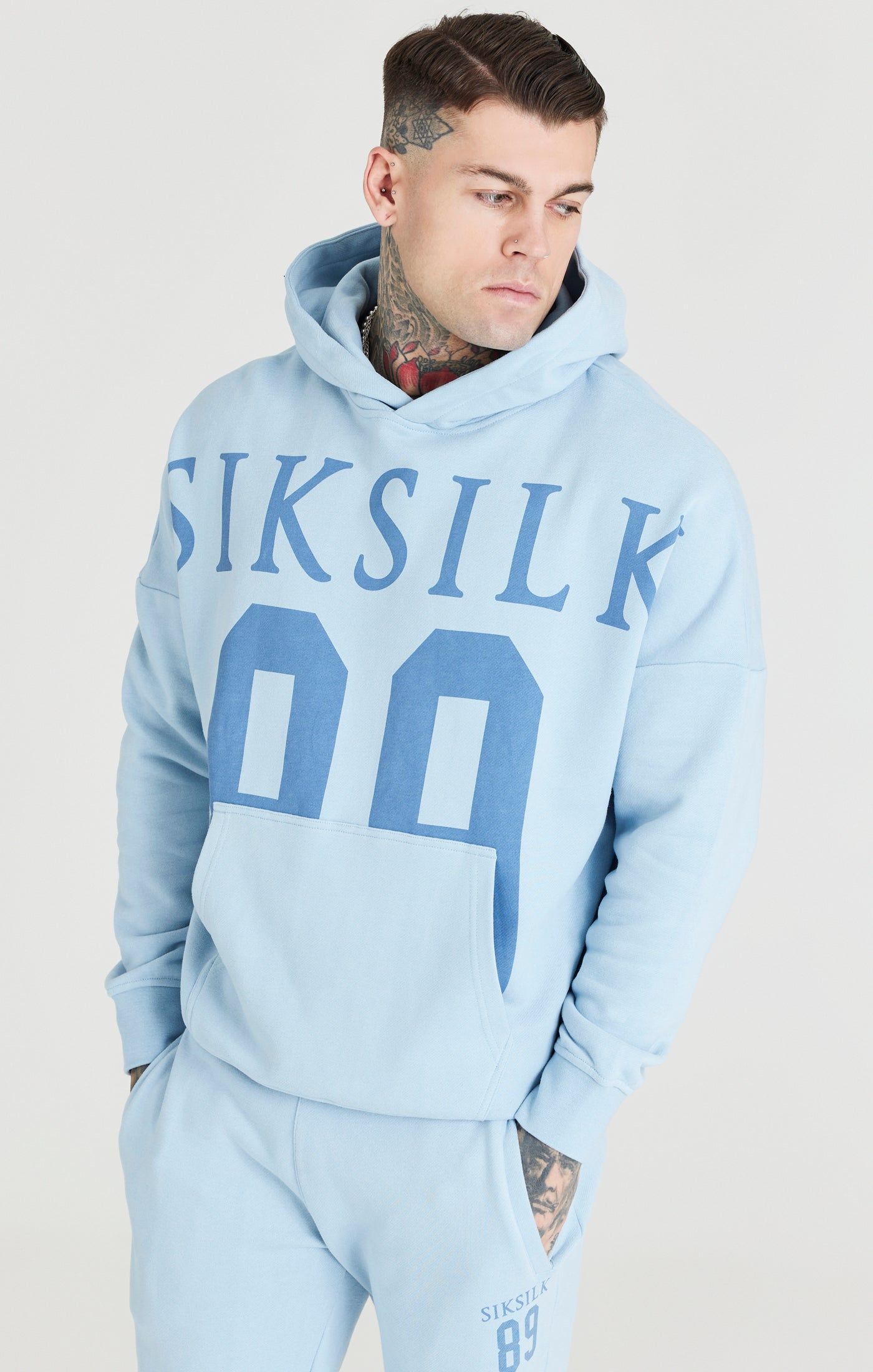 Blue Relaxed Fit Overhead Hoodie sold by Siksilk