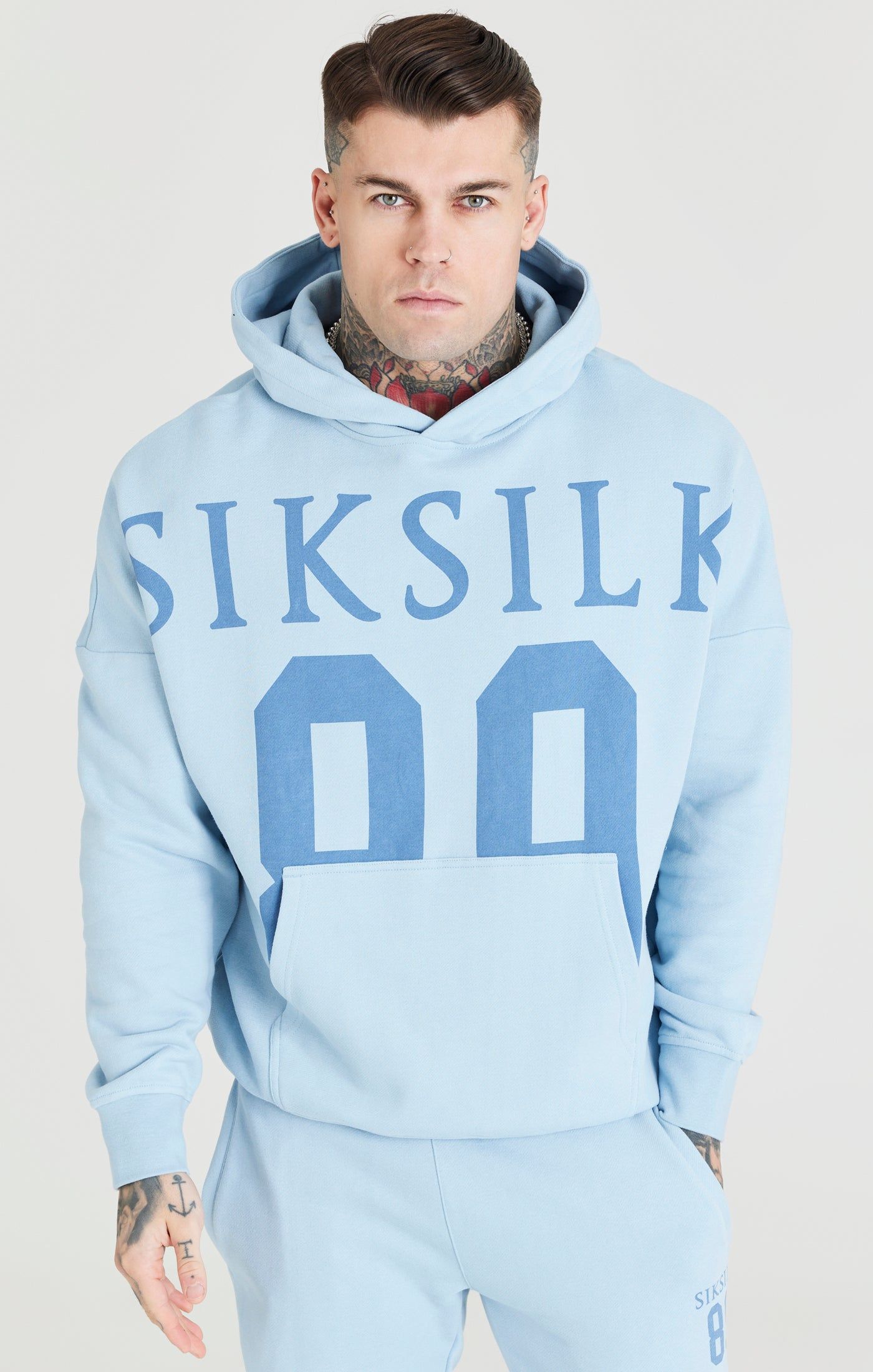 Blue Relaxed Fit Overhead Hoodie sold by Siksilk product image thumbnail 5
