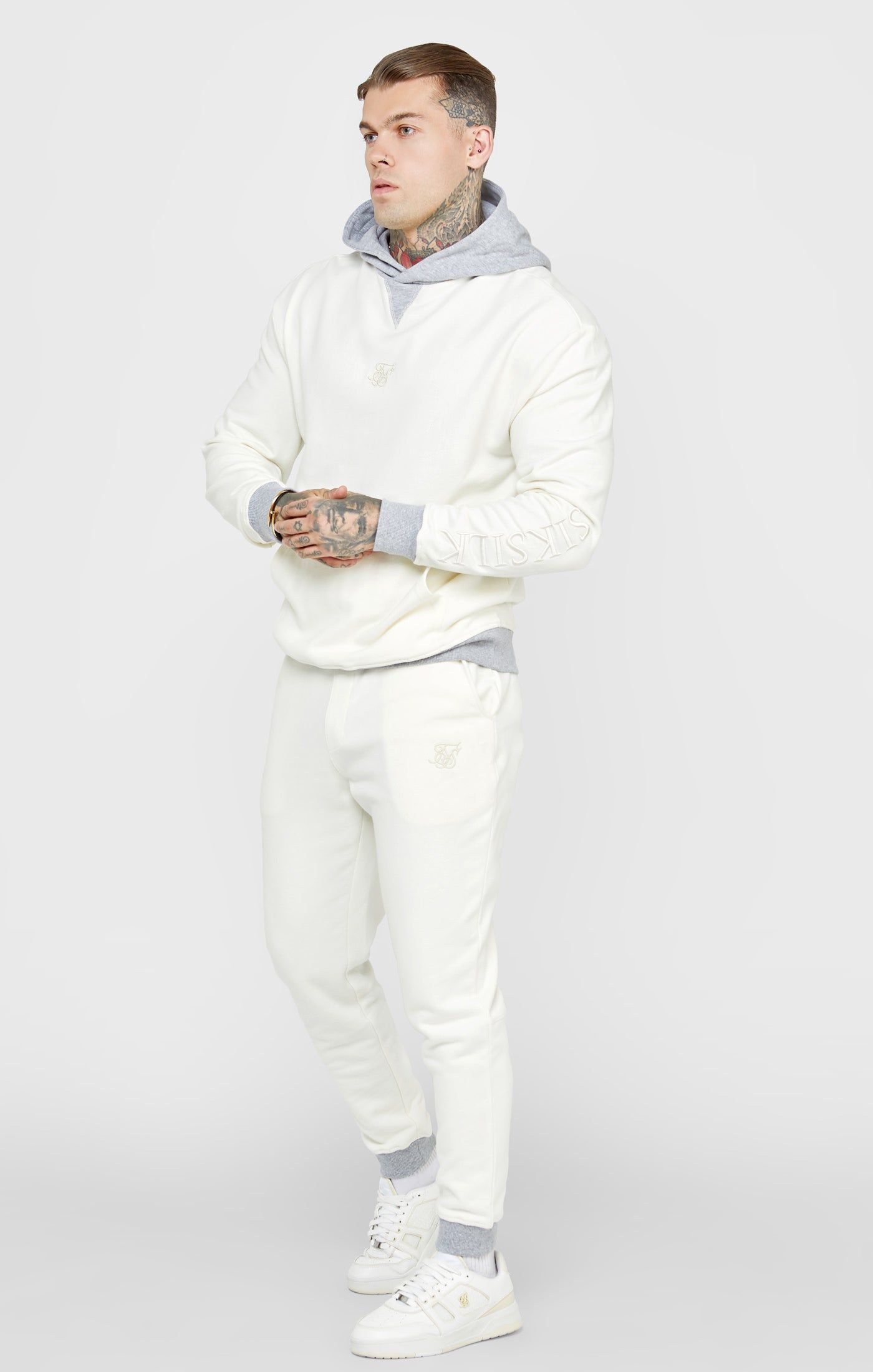 Ecru Contrast Hood Hoodie sold by Siksilk product image thumbnail 4